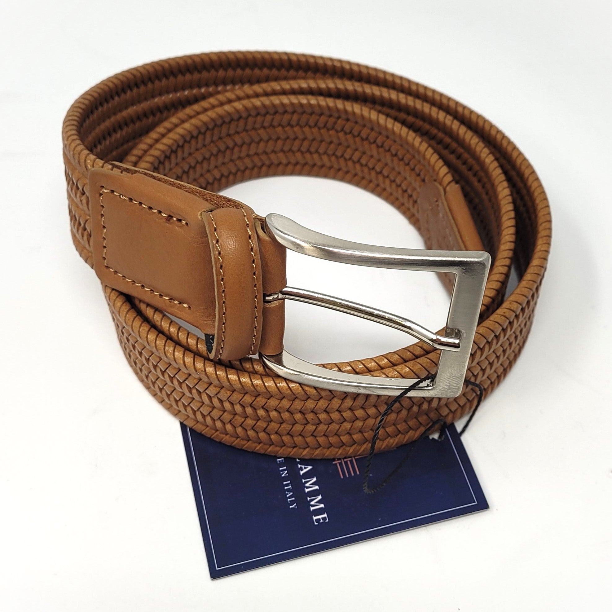 Ceinture la Tressée cuir pâle