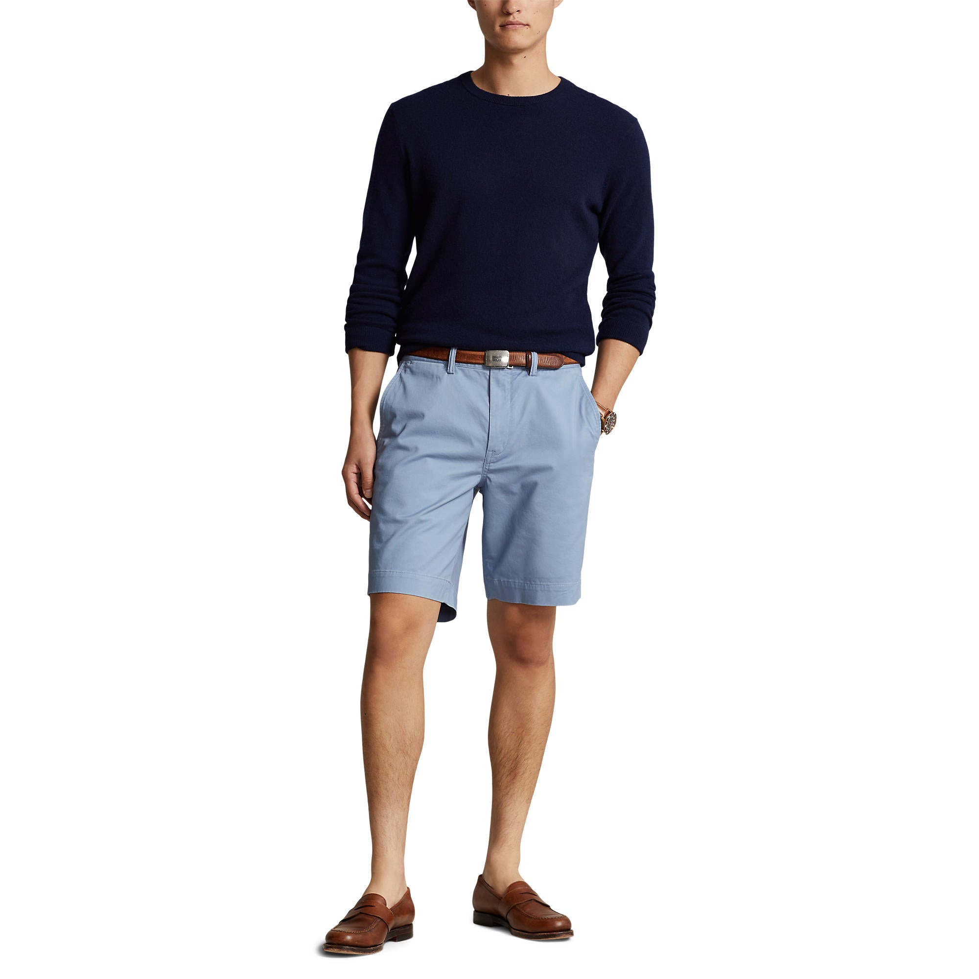 Bermuda en coton bleu