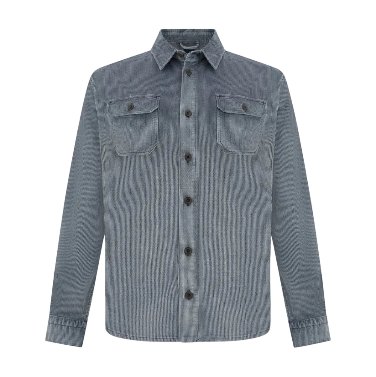 Sur-chemise en velours côtelé bleu ombré