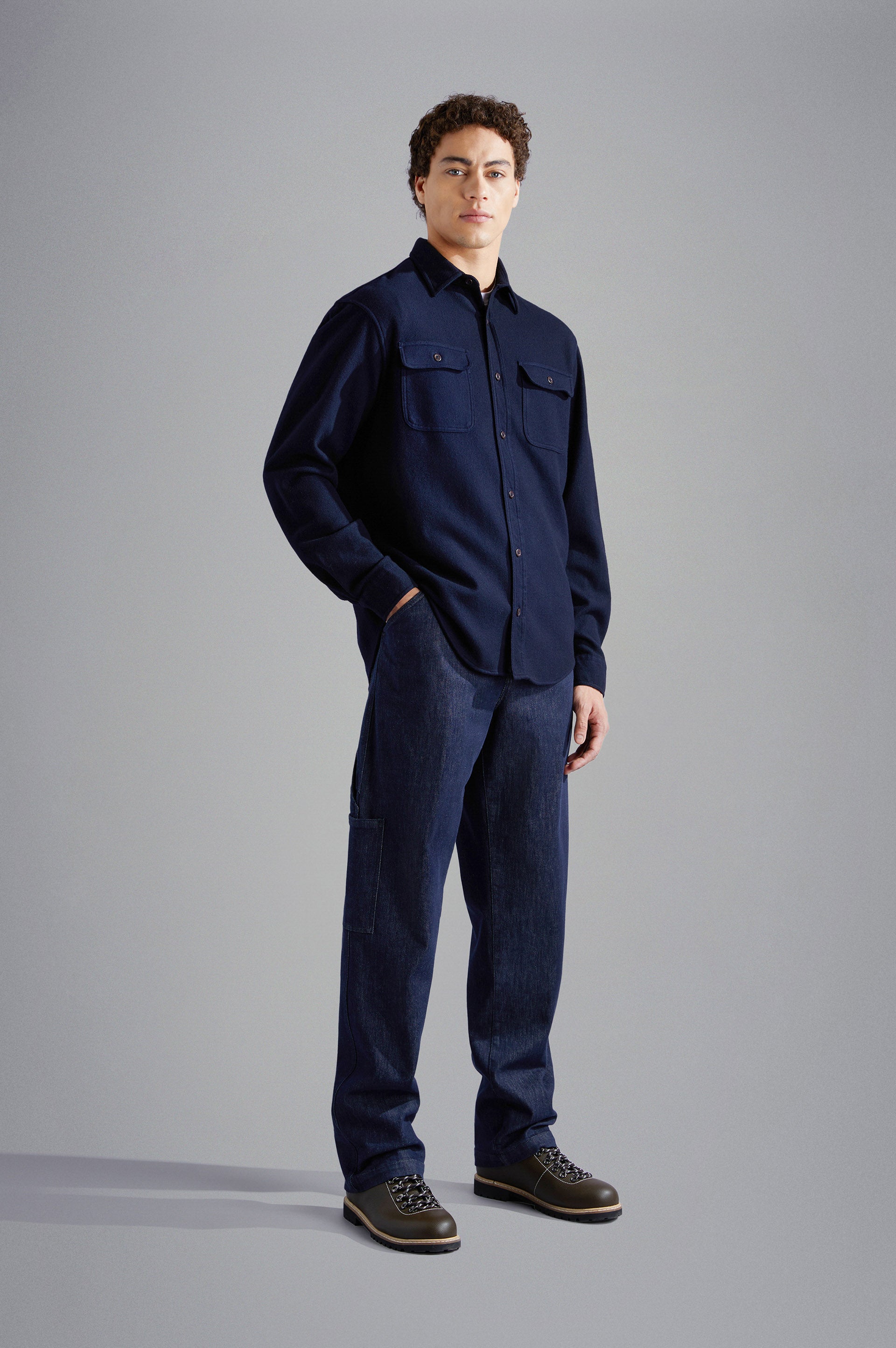 Sur-chemise de luxe marine