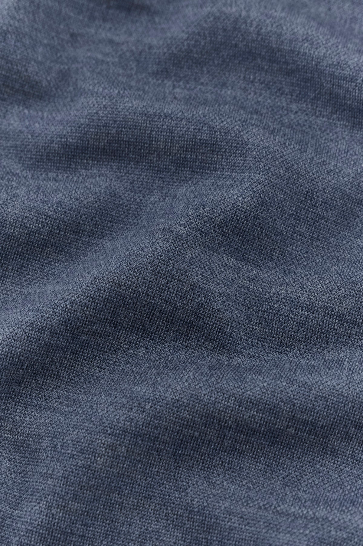 Pull bleu acier demi-zip en laine vierge