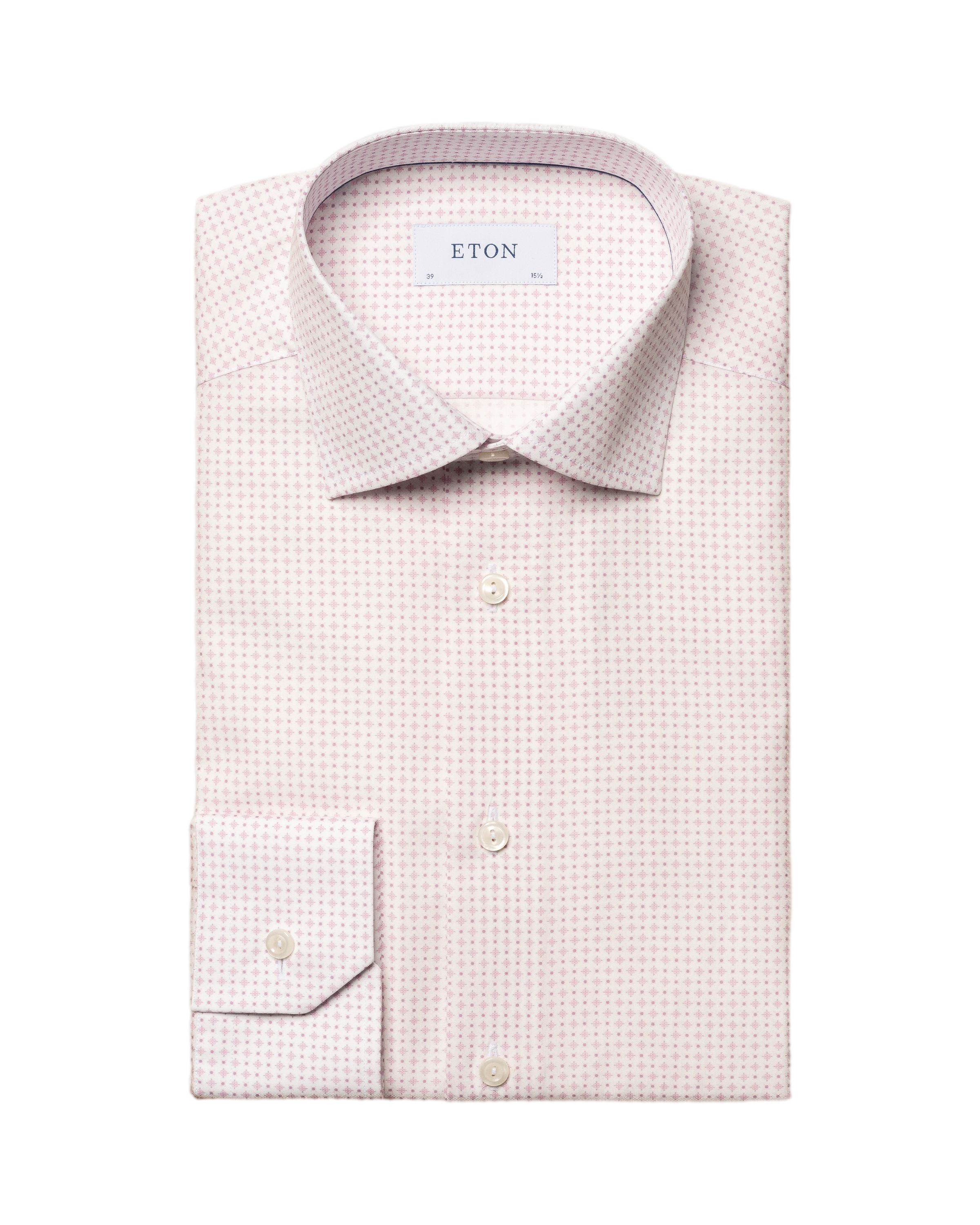 Chemise de twill rose à motifs