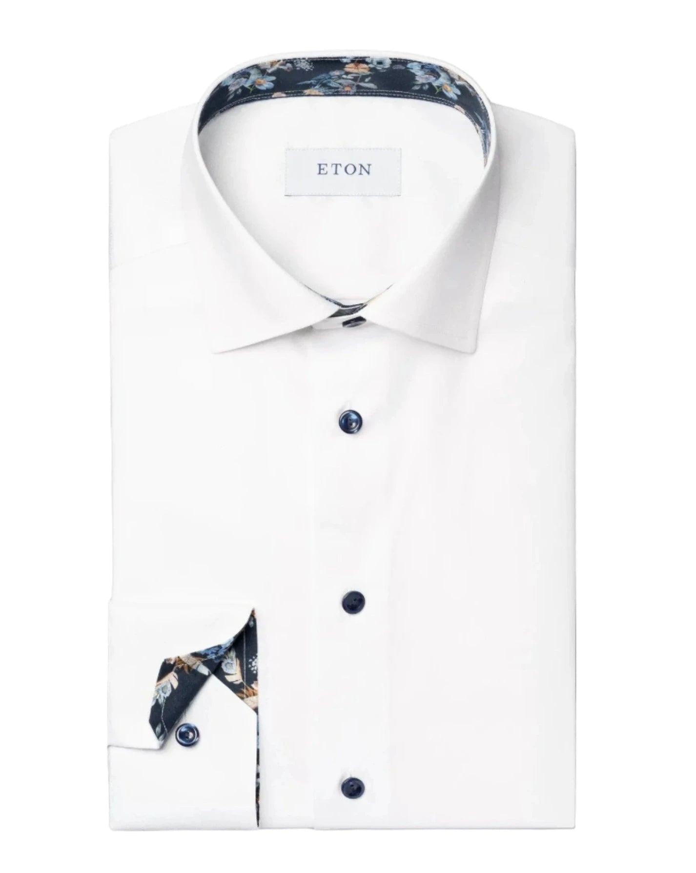 Chemise de twill blanche contrastée contemporaine