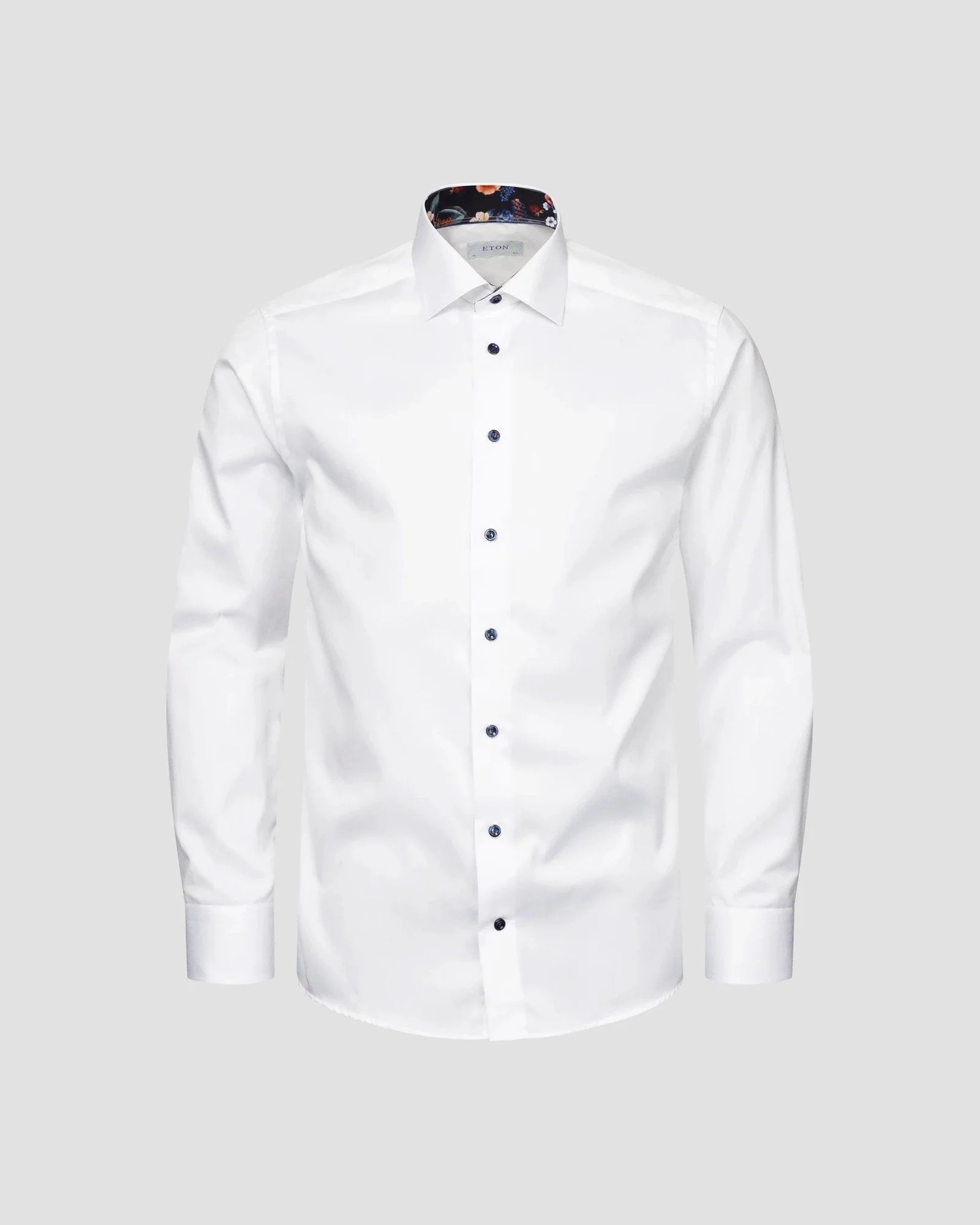 Chemise twill blanc contrasté slim