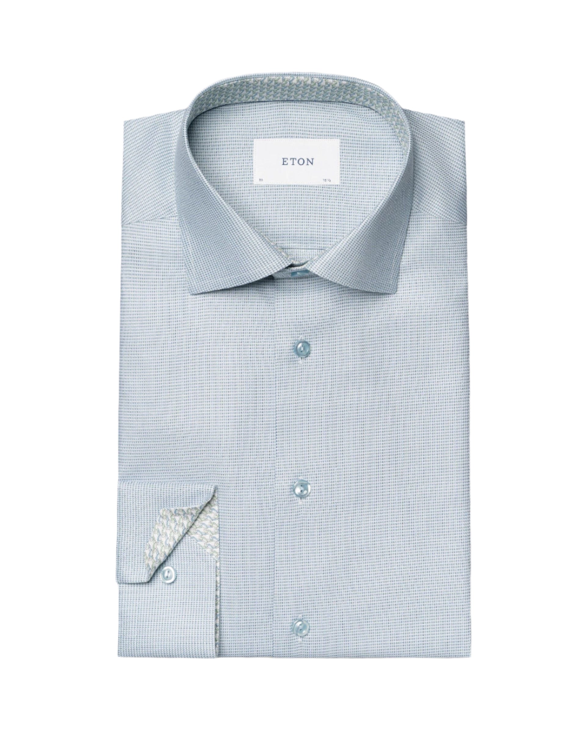 Chemise bleu à motifs au col