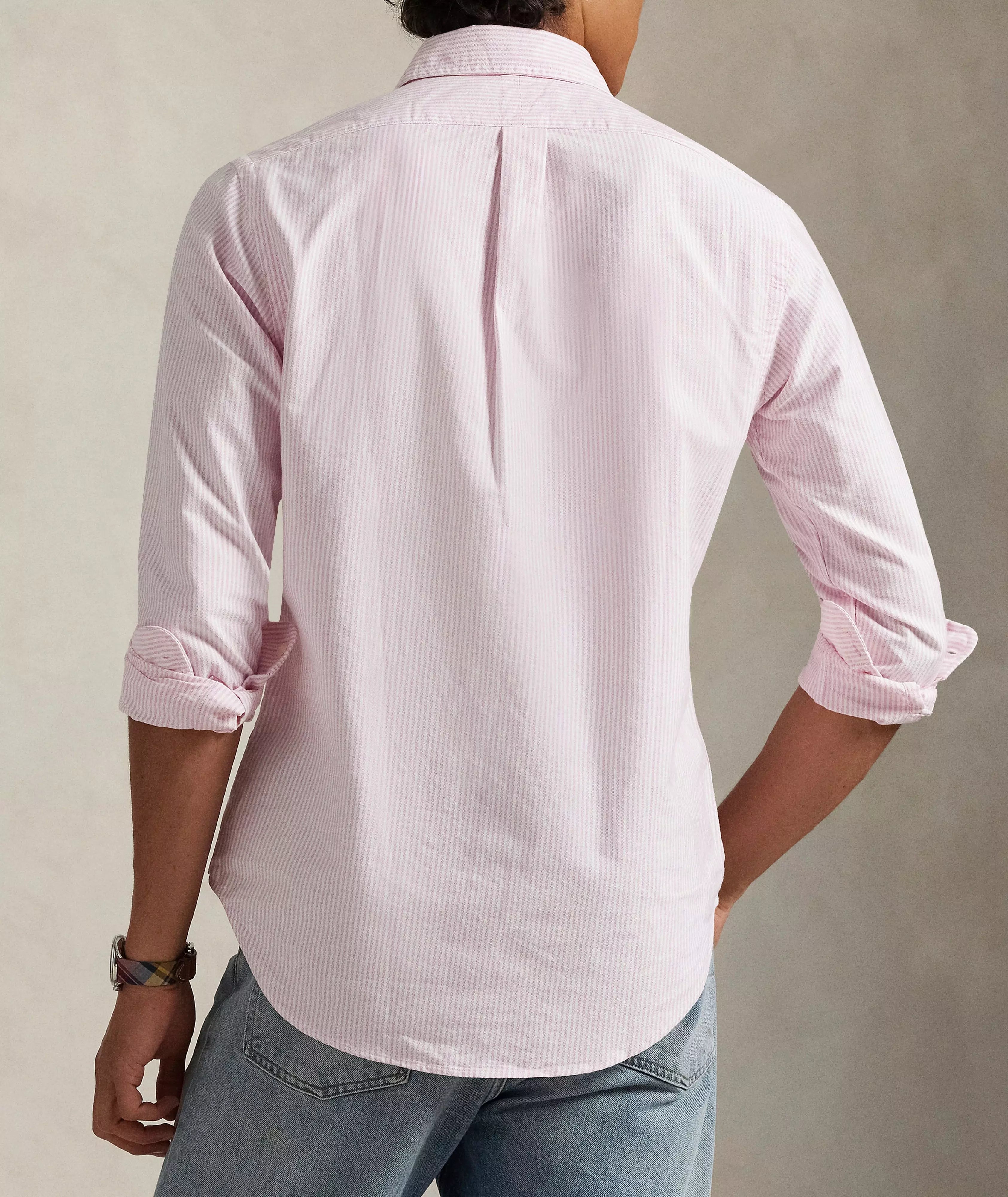 Chemise Oxford rayée rose – Pony signature