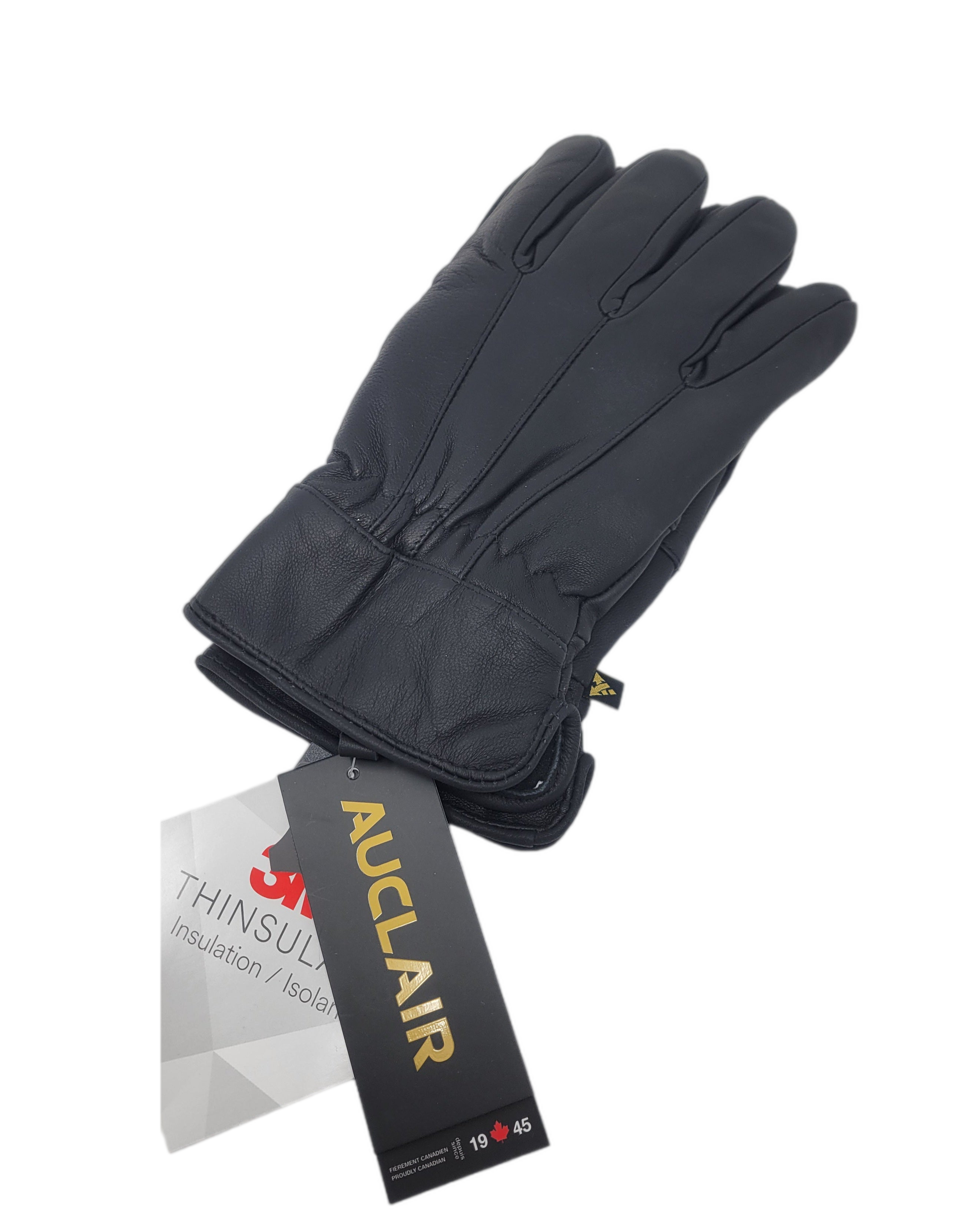 Gant noir en cuir