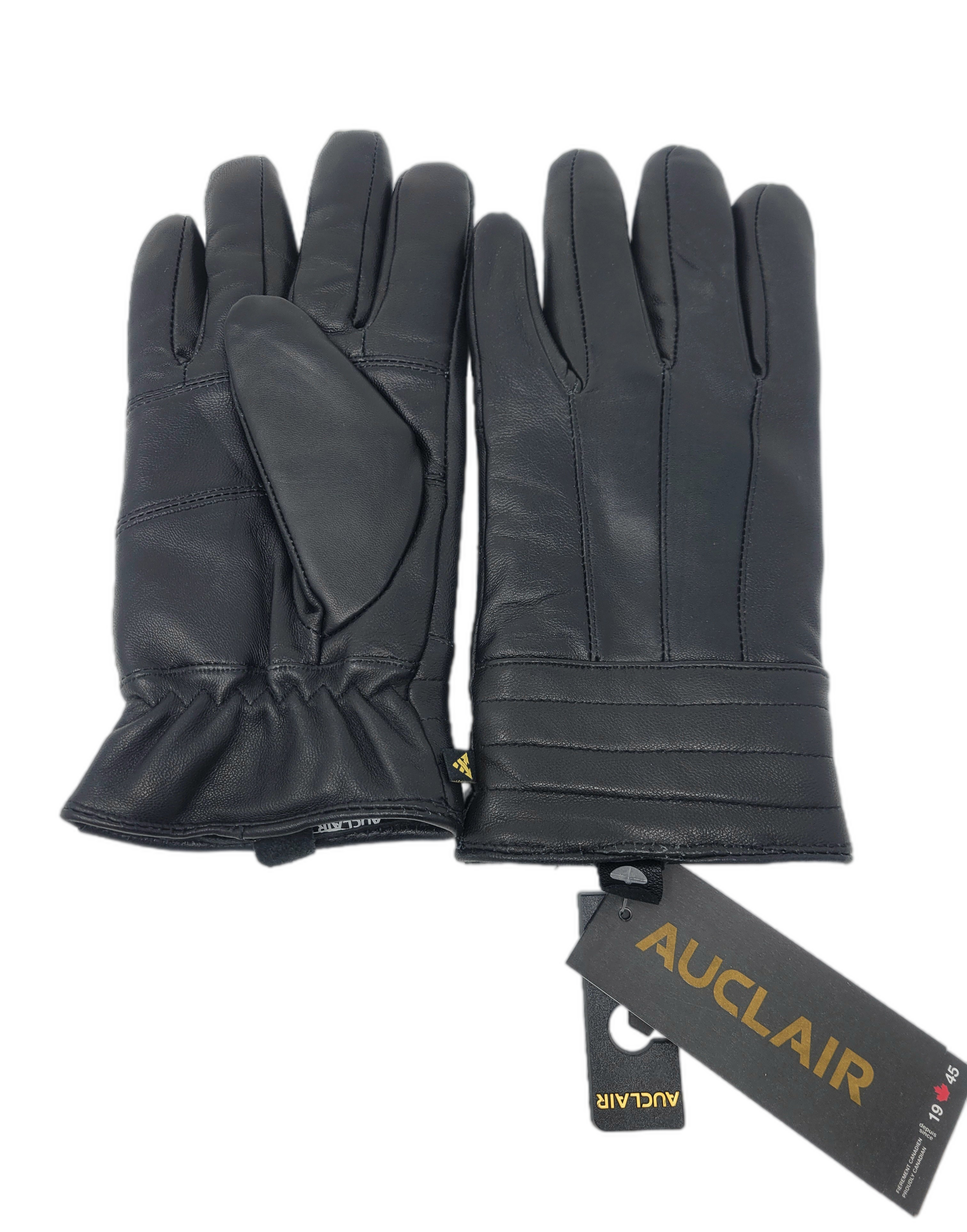 Gant noir en cuir