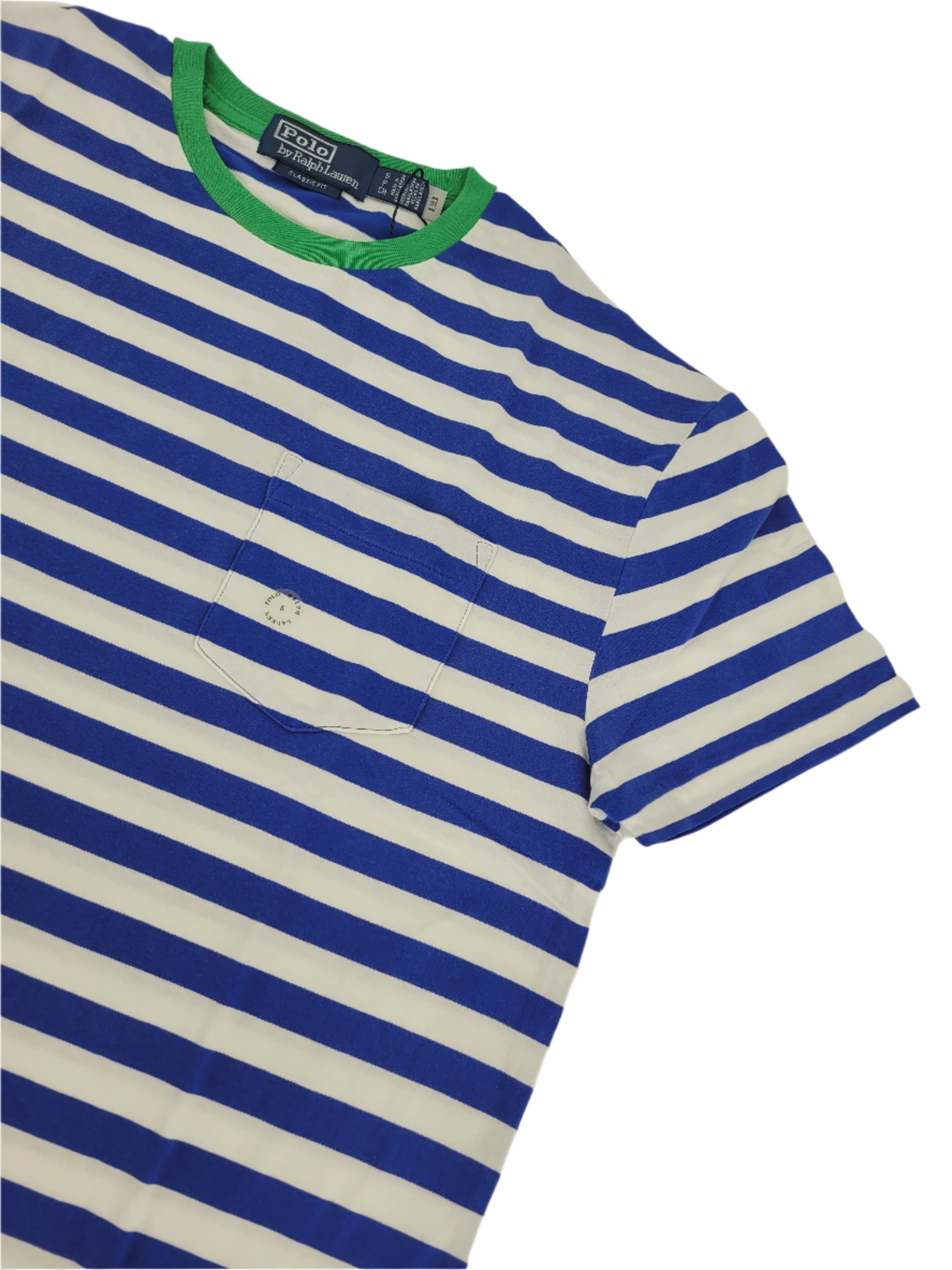 T-shirt ligné bleu et blanc