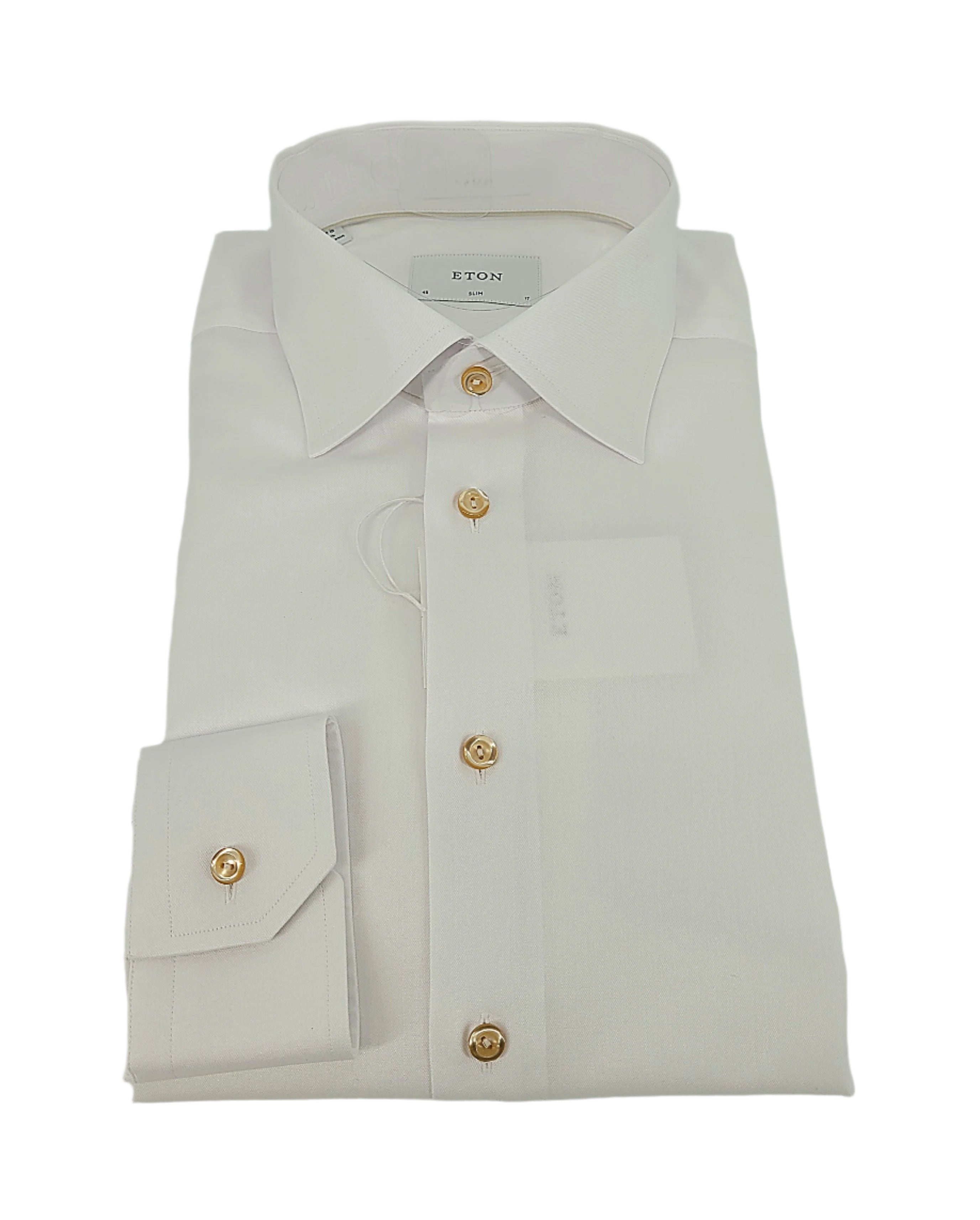 Chemise blanche avec boutons contrasté beige