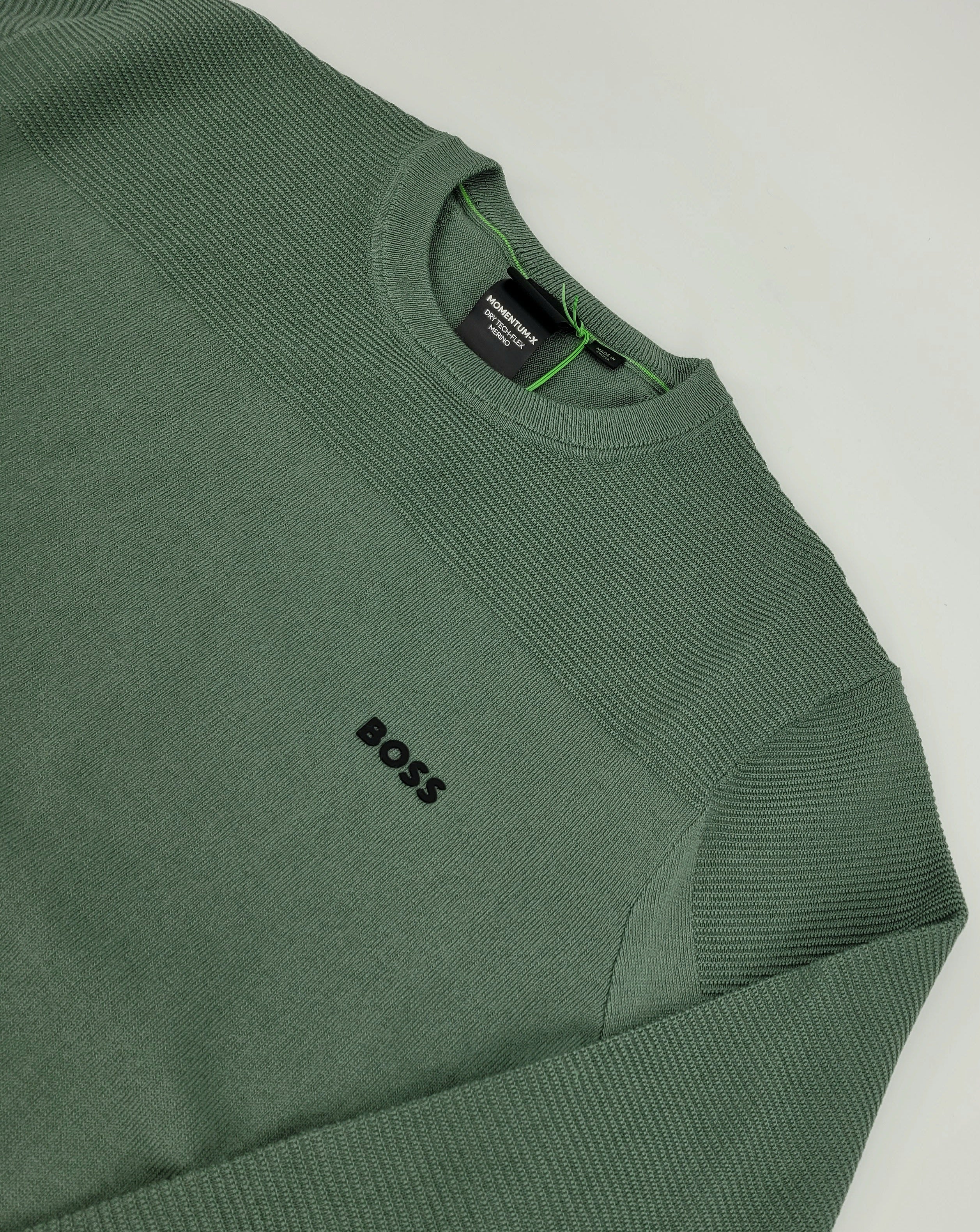 Pull à col rond vert