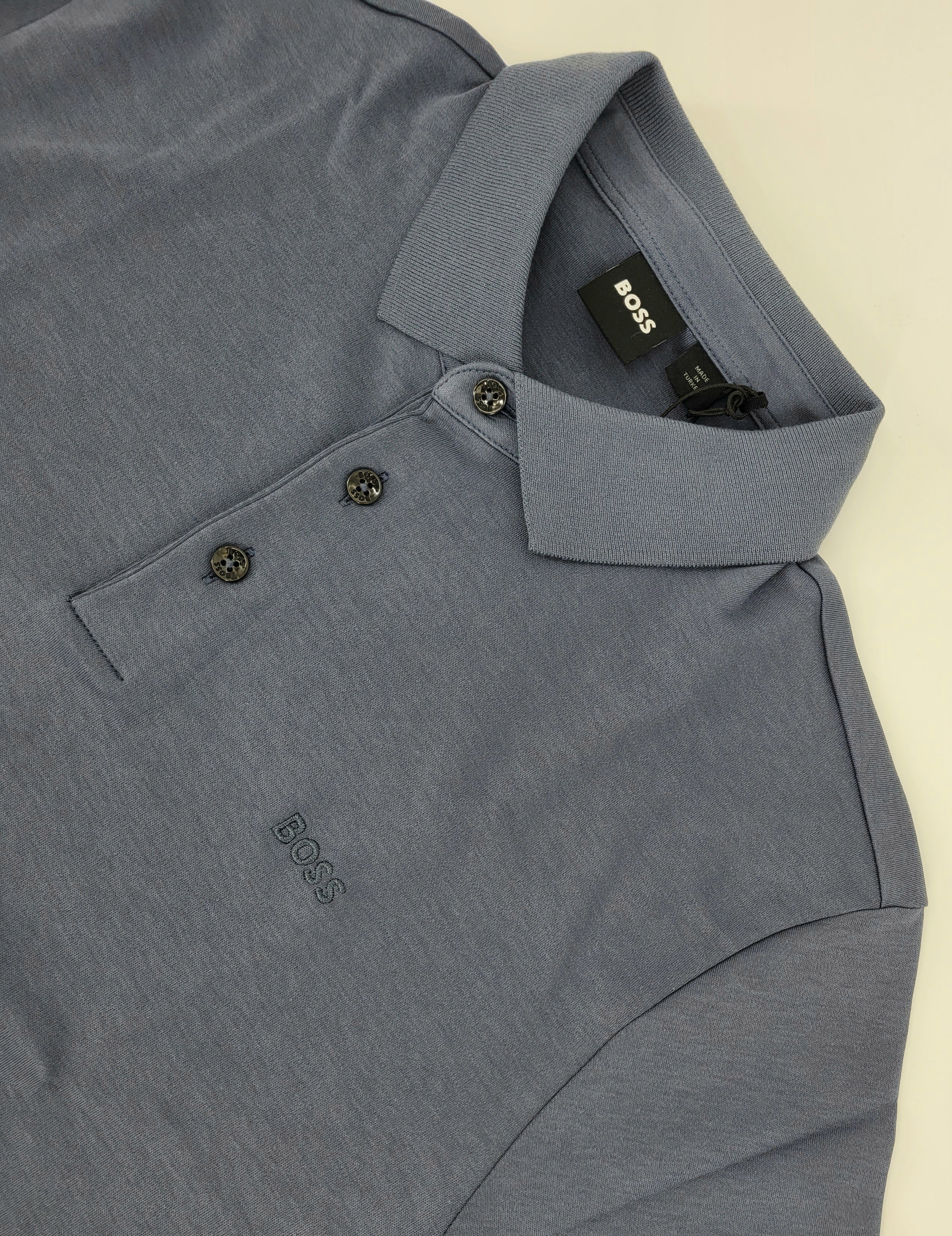 Polo manches longues en coton mercerisé