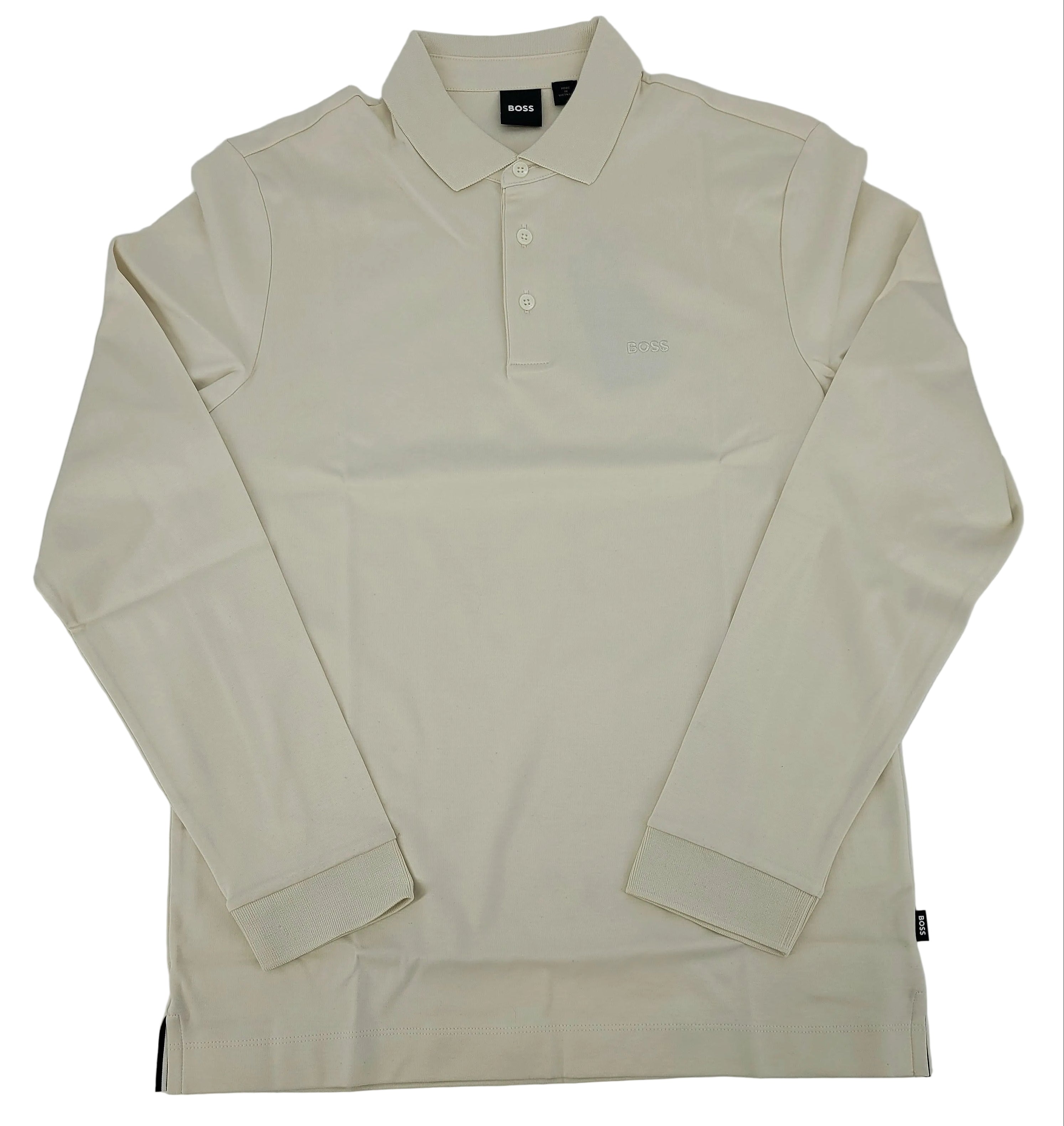 Polo manches longues en coton mercerisé