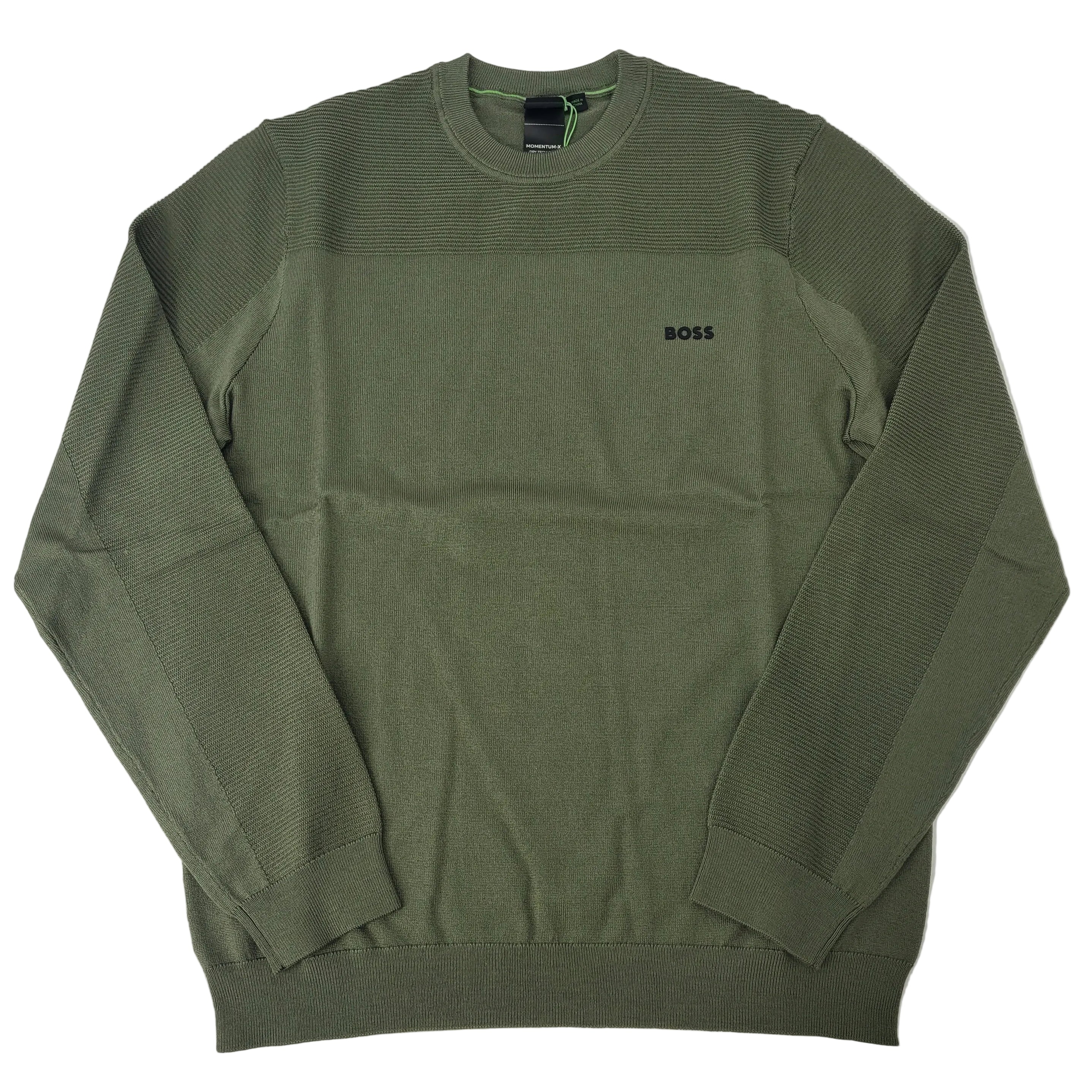 Chandail col rond vert kaki