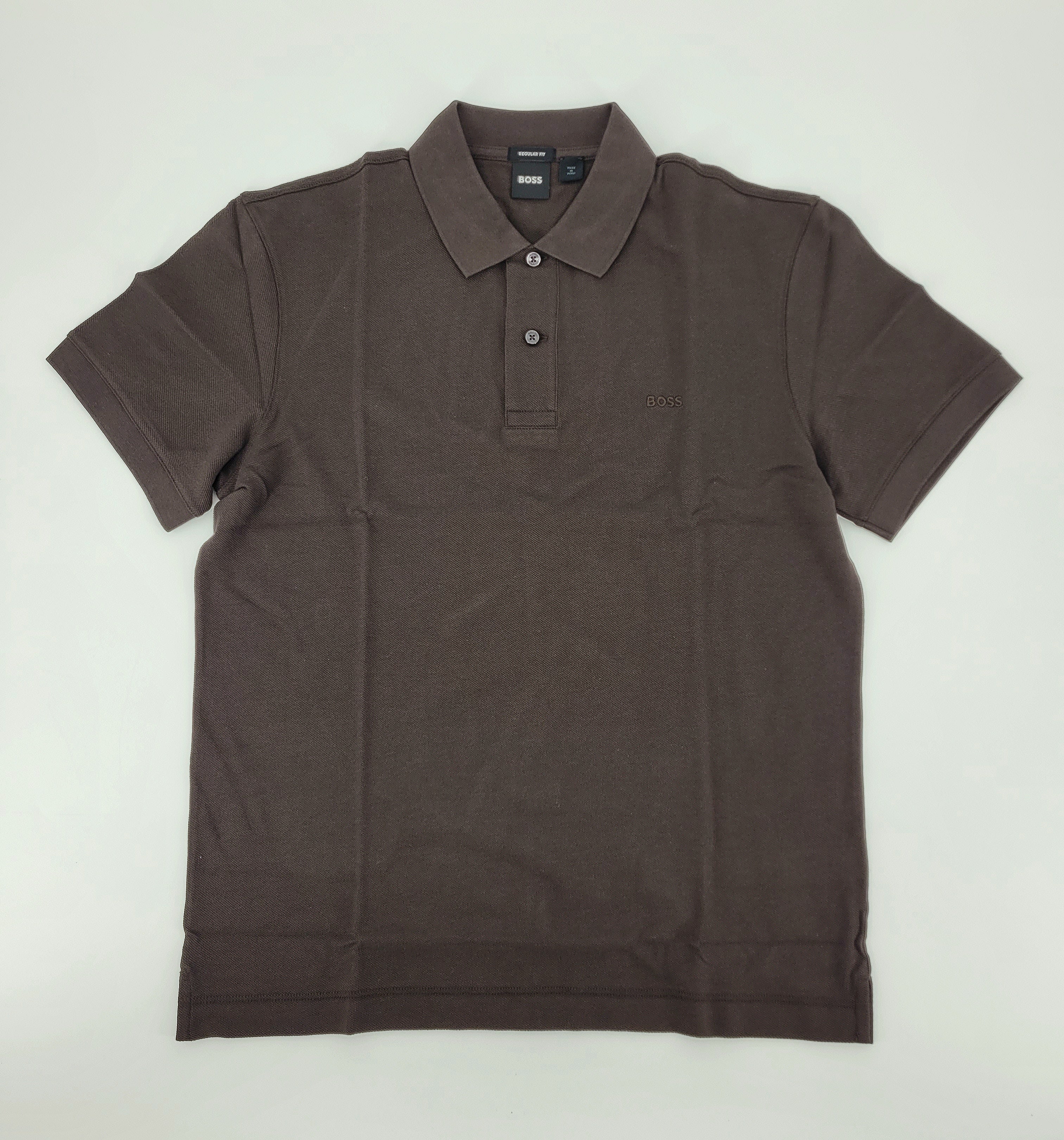 Polo classique en coton piqué brun