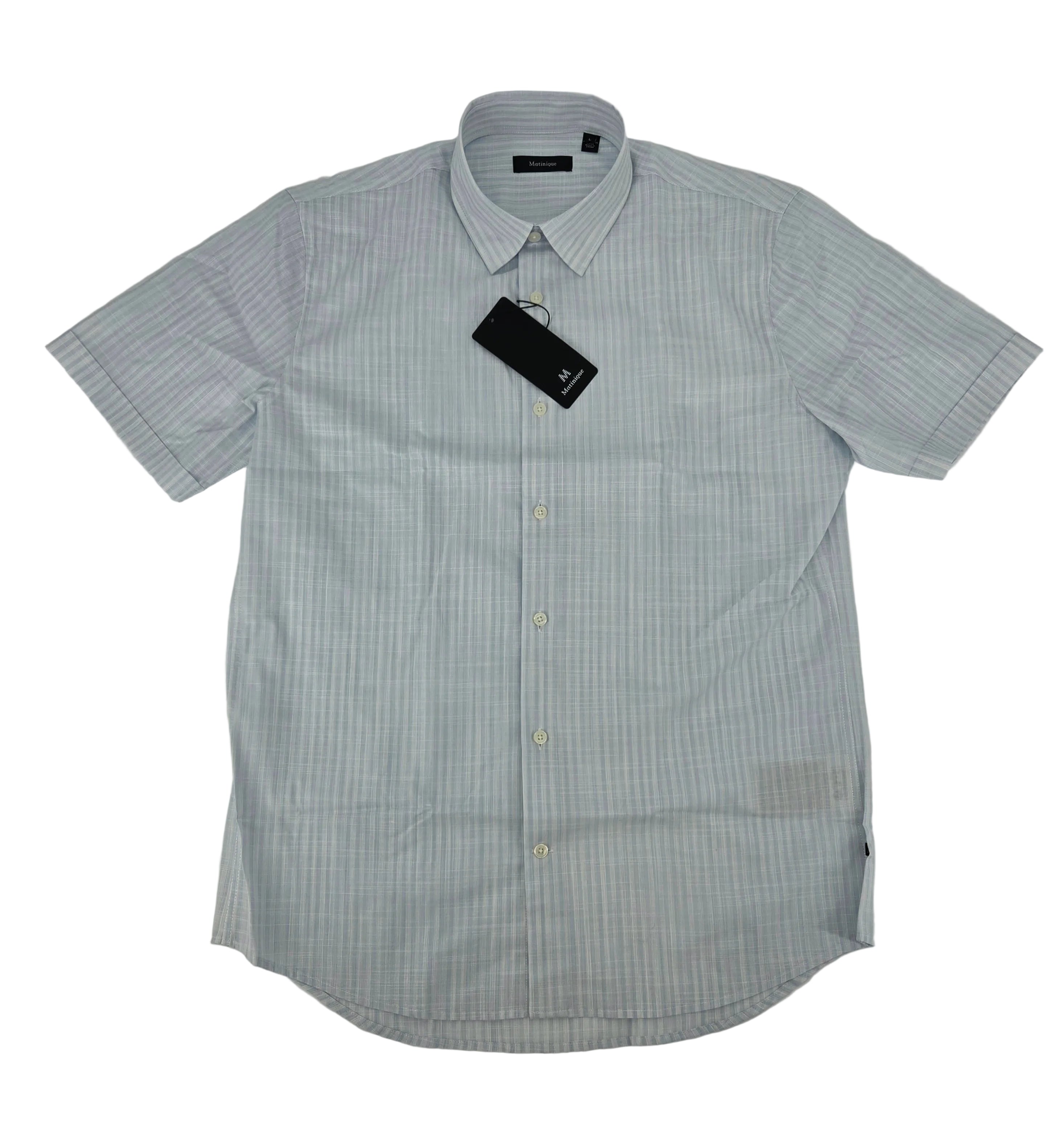 Chemise de lin bleu à manches courtes
