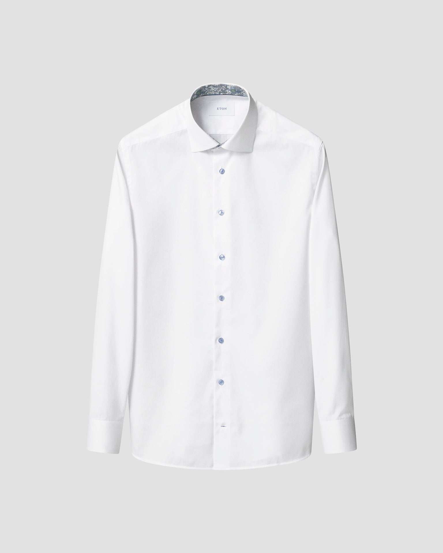 Chemise Eton blanche avec col et boutons contrasté
