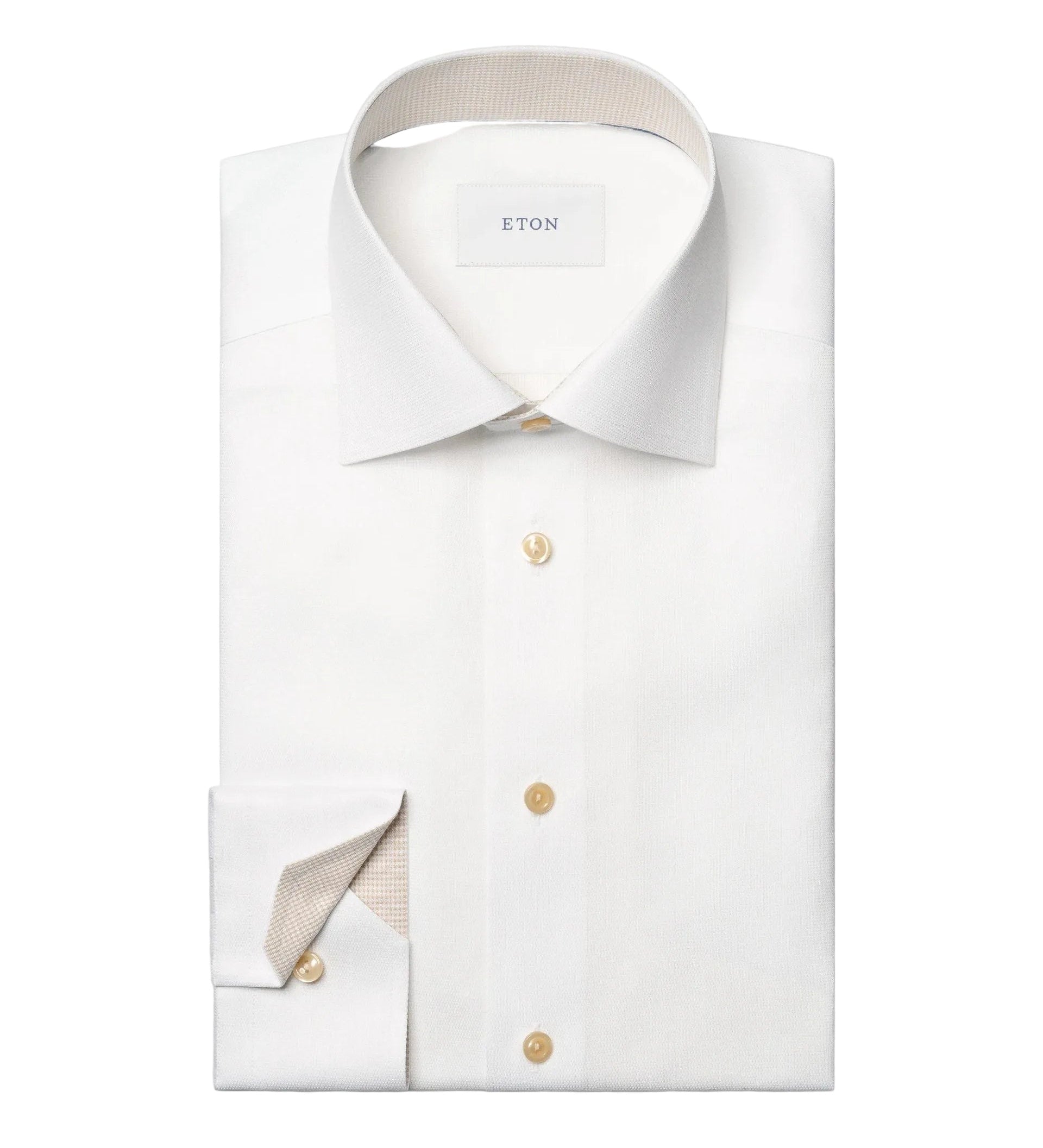 Chemise blanche avec boutons contraste beige