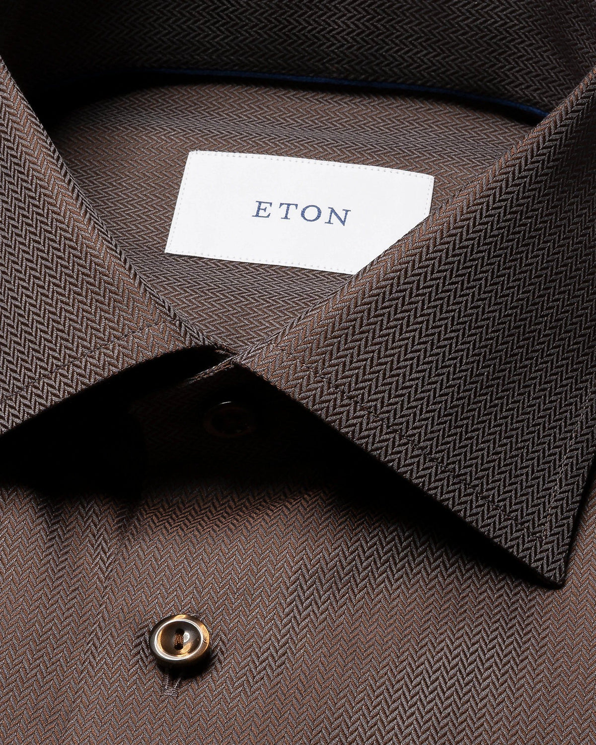 Chemise brune en sergé signature