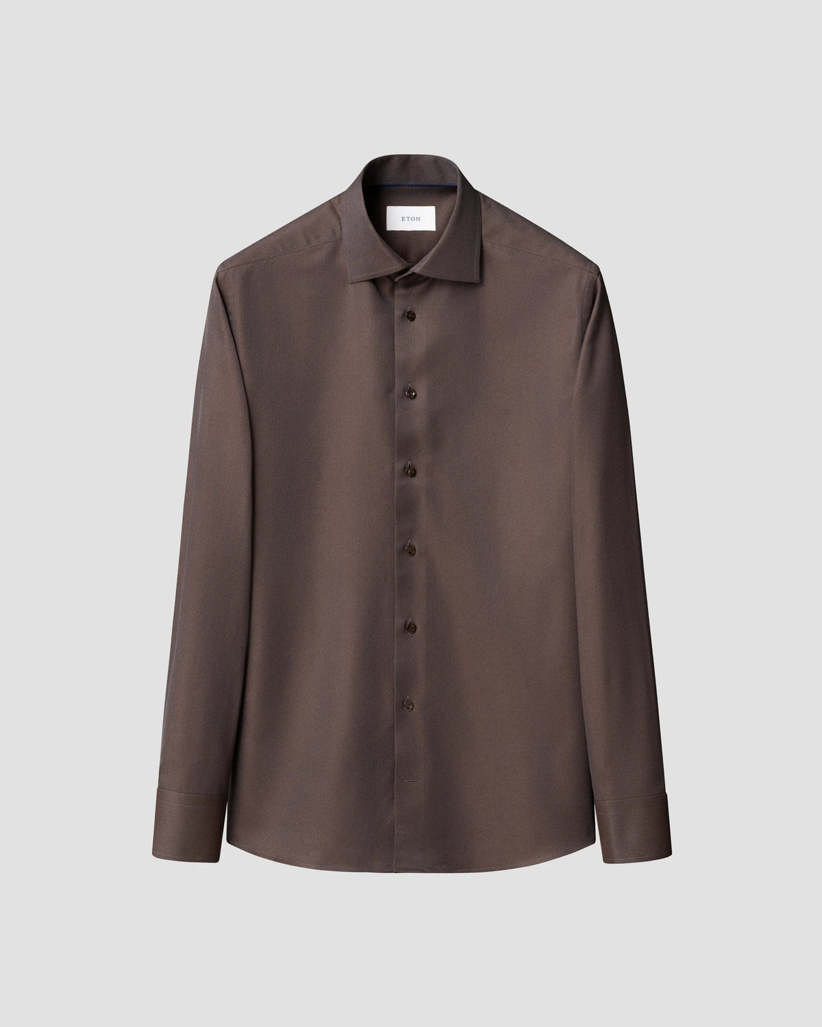 Chemise brune en sergé signature