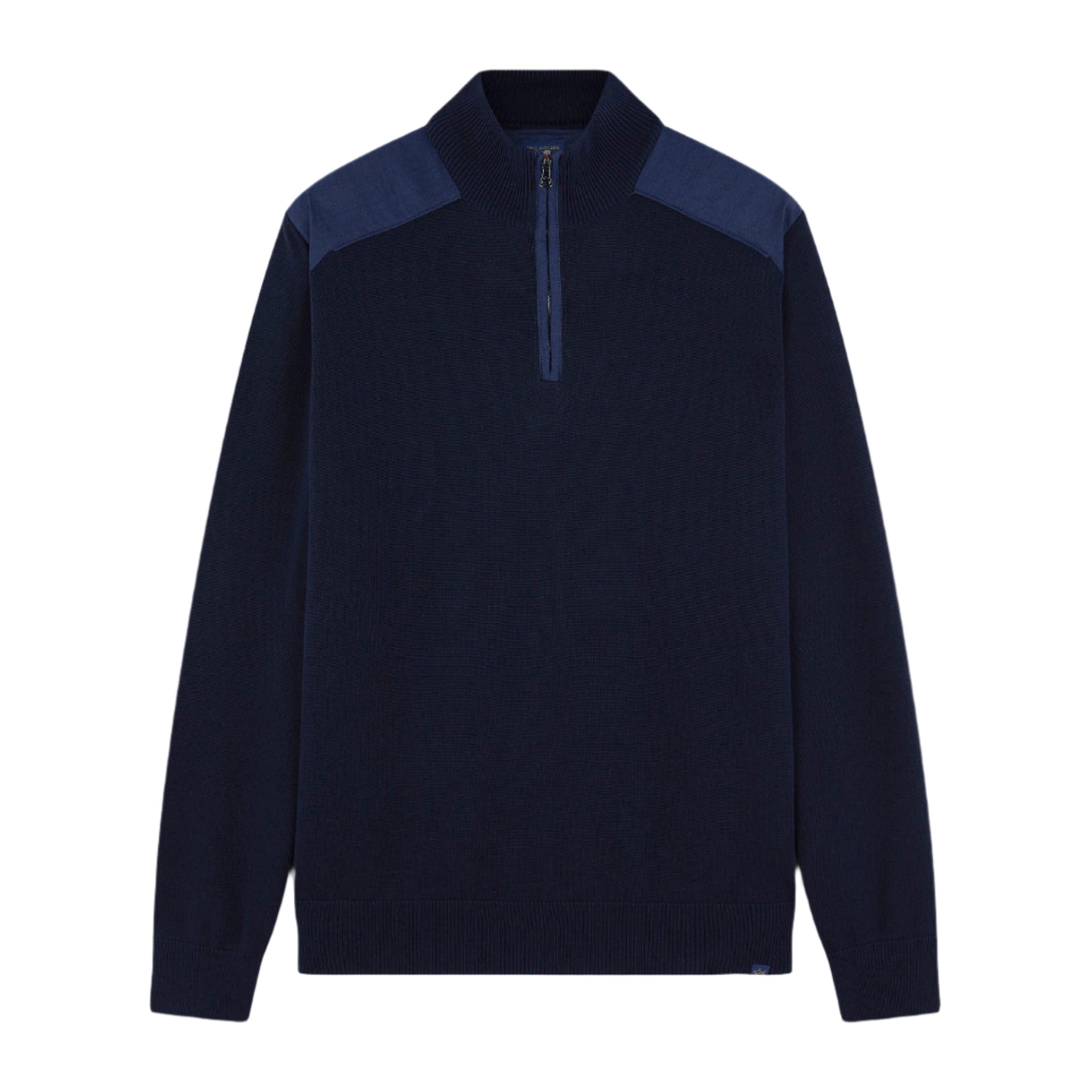 Pull quart de zip en coton et lin