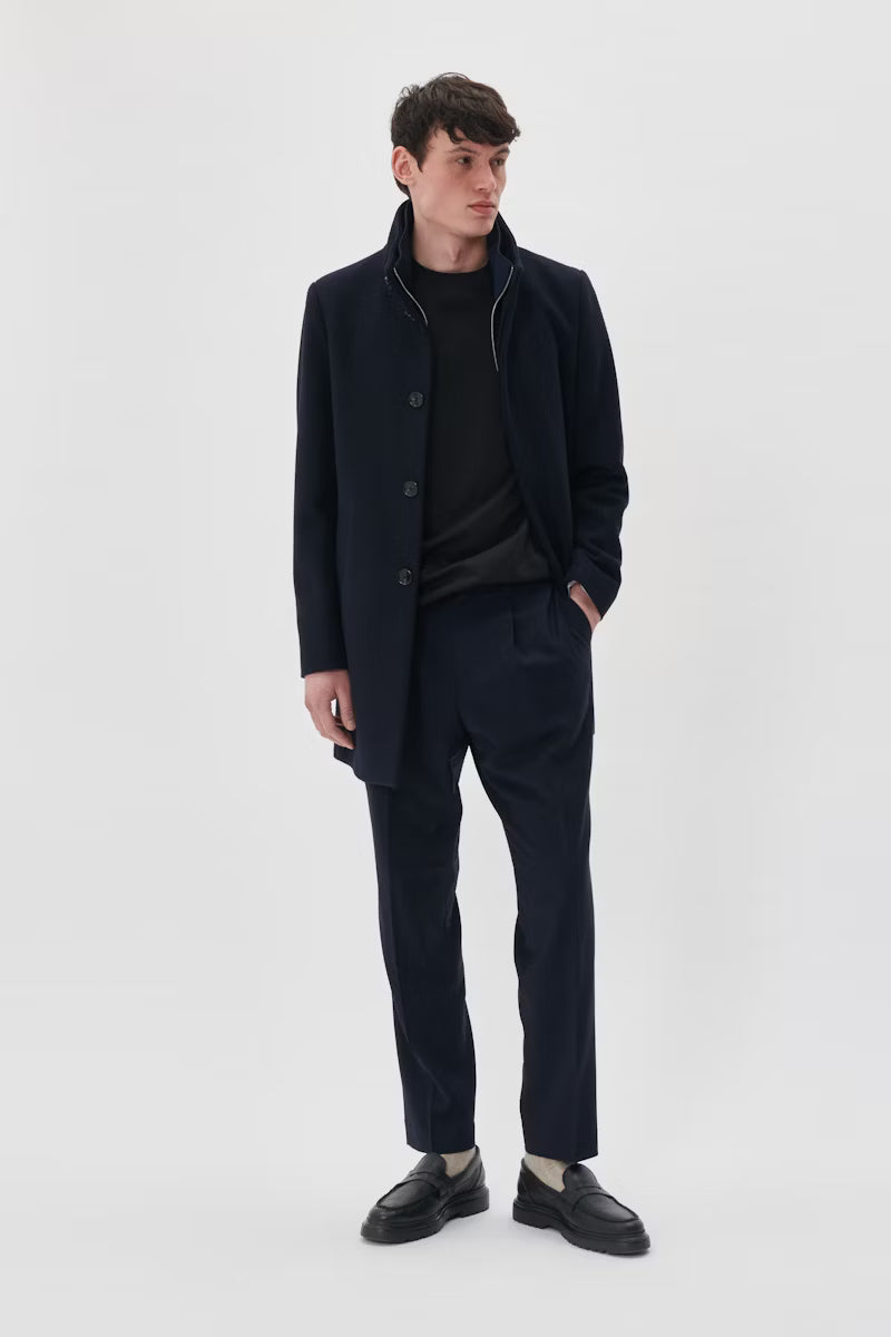 Manteau de laine Harvey marine