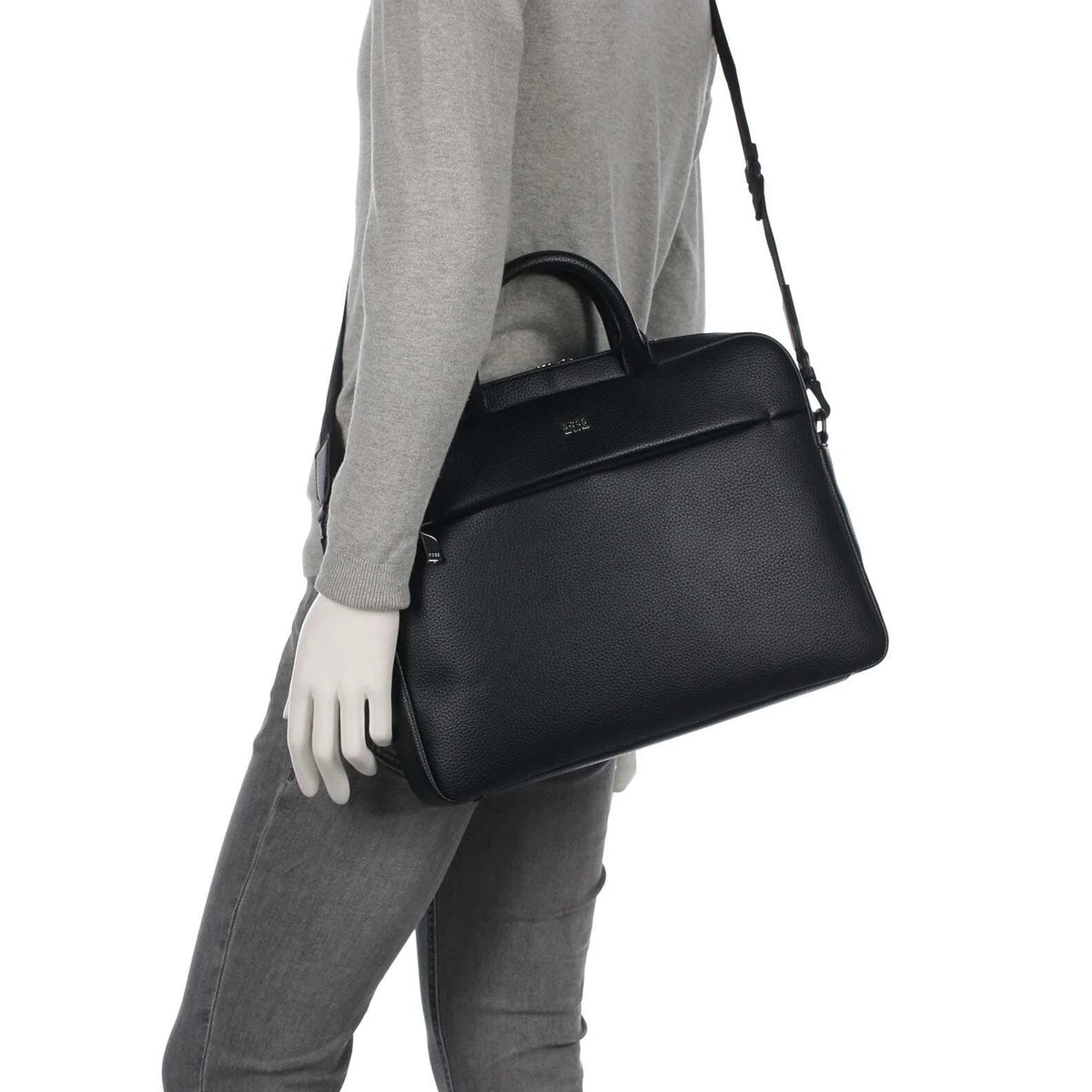 Sac porte documents en cuir noir