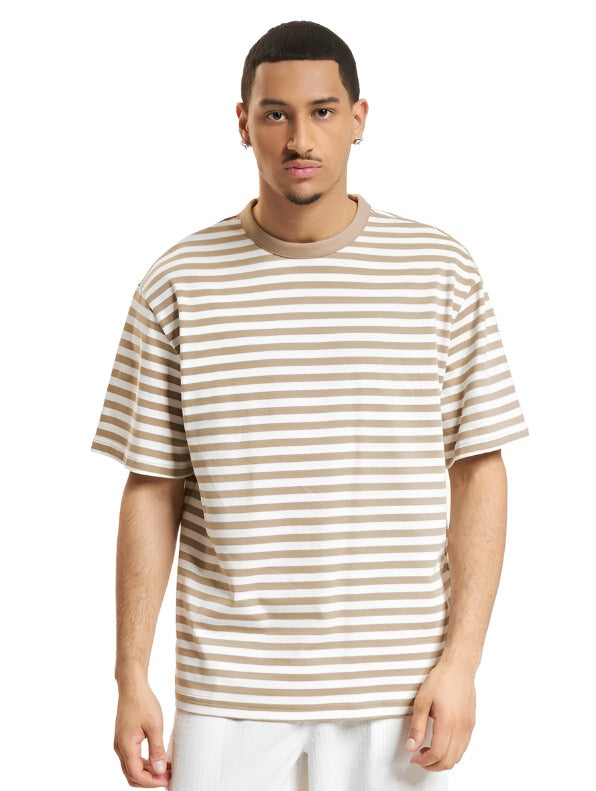T-shirt de coton épais ligné