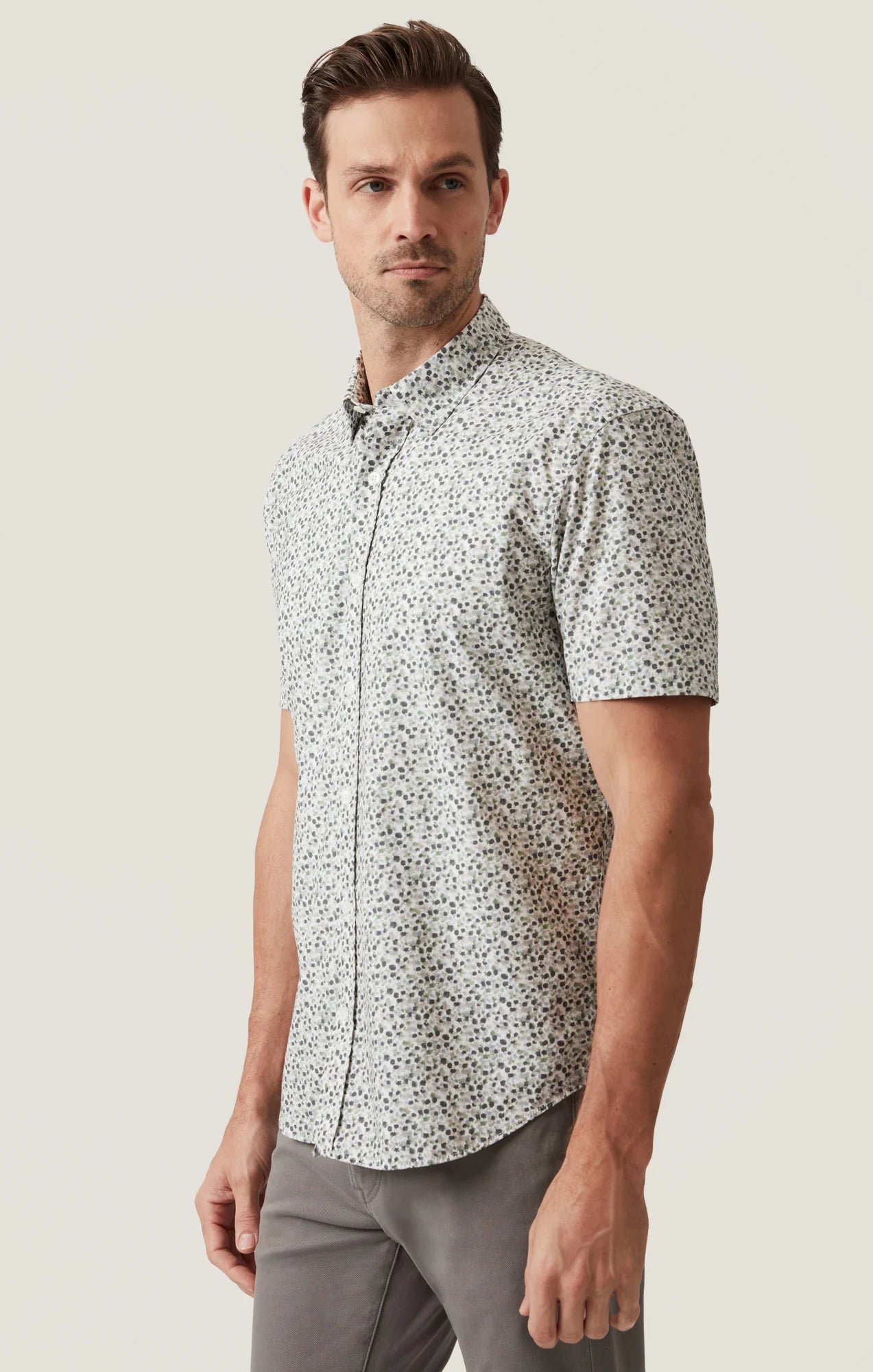 Chemise à manches courtes fleurie
