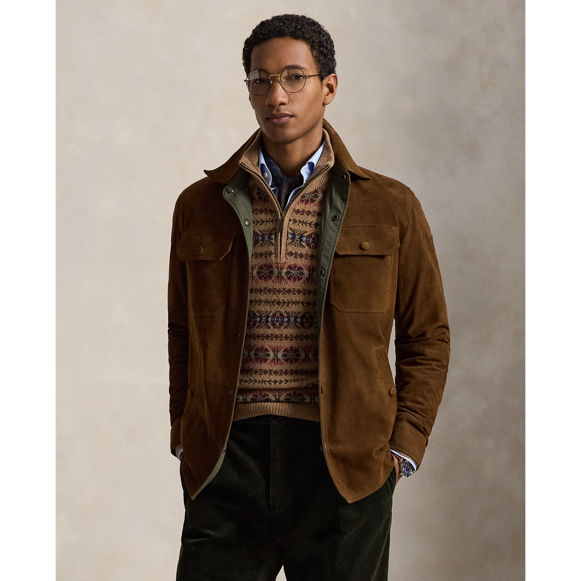 Veste réversible en suède de chèvre