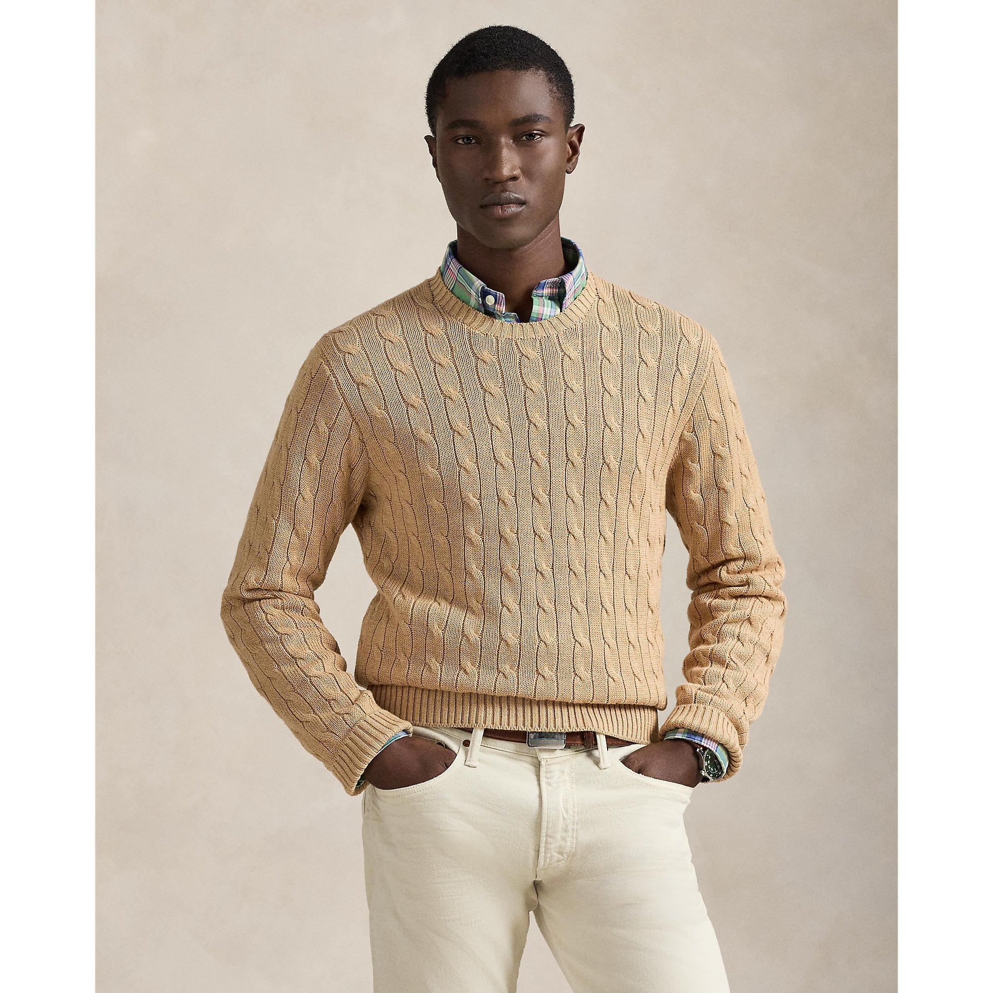 Pull de mailles de coton Fisherman