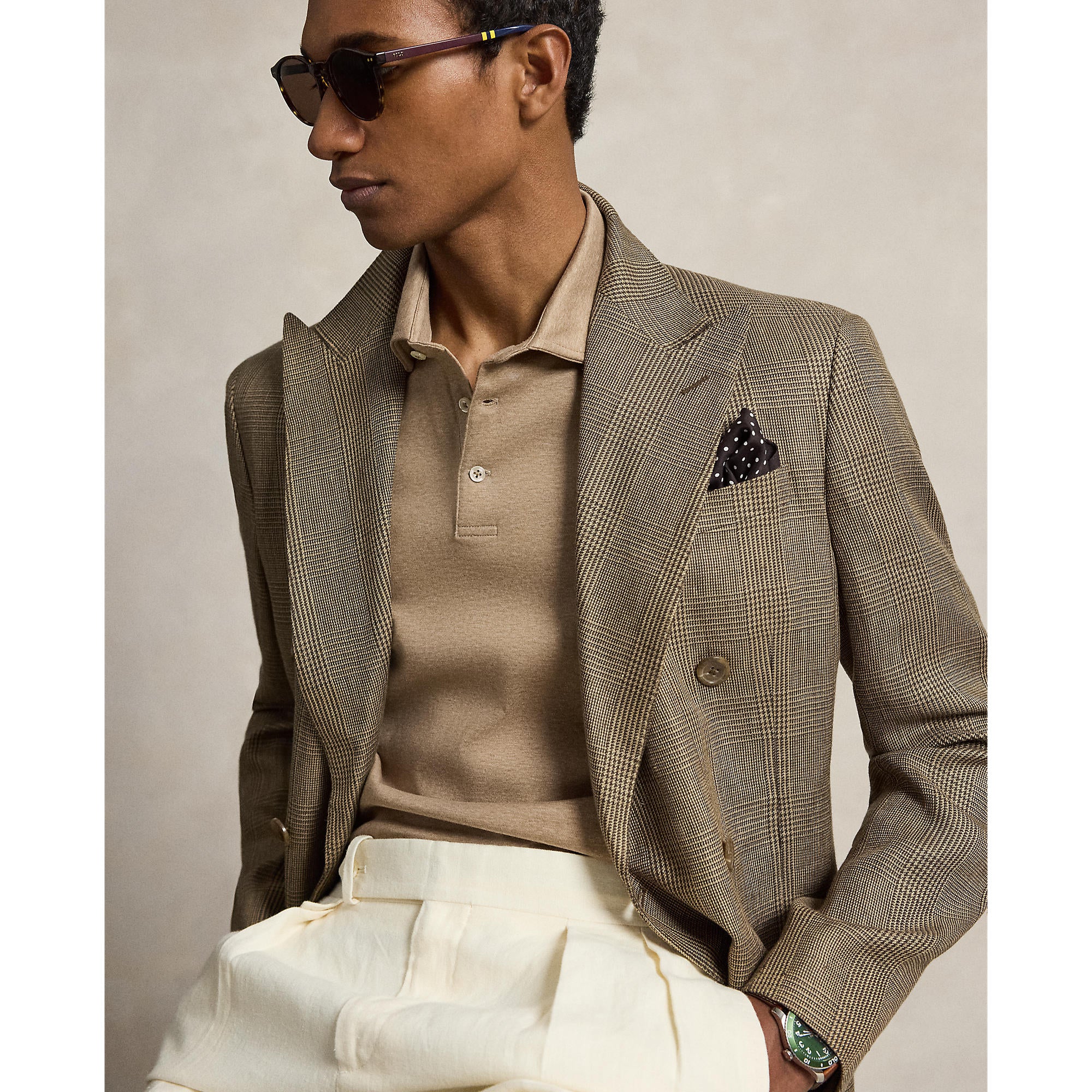Polo classique en coton doux beige