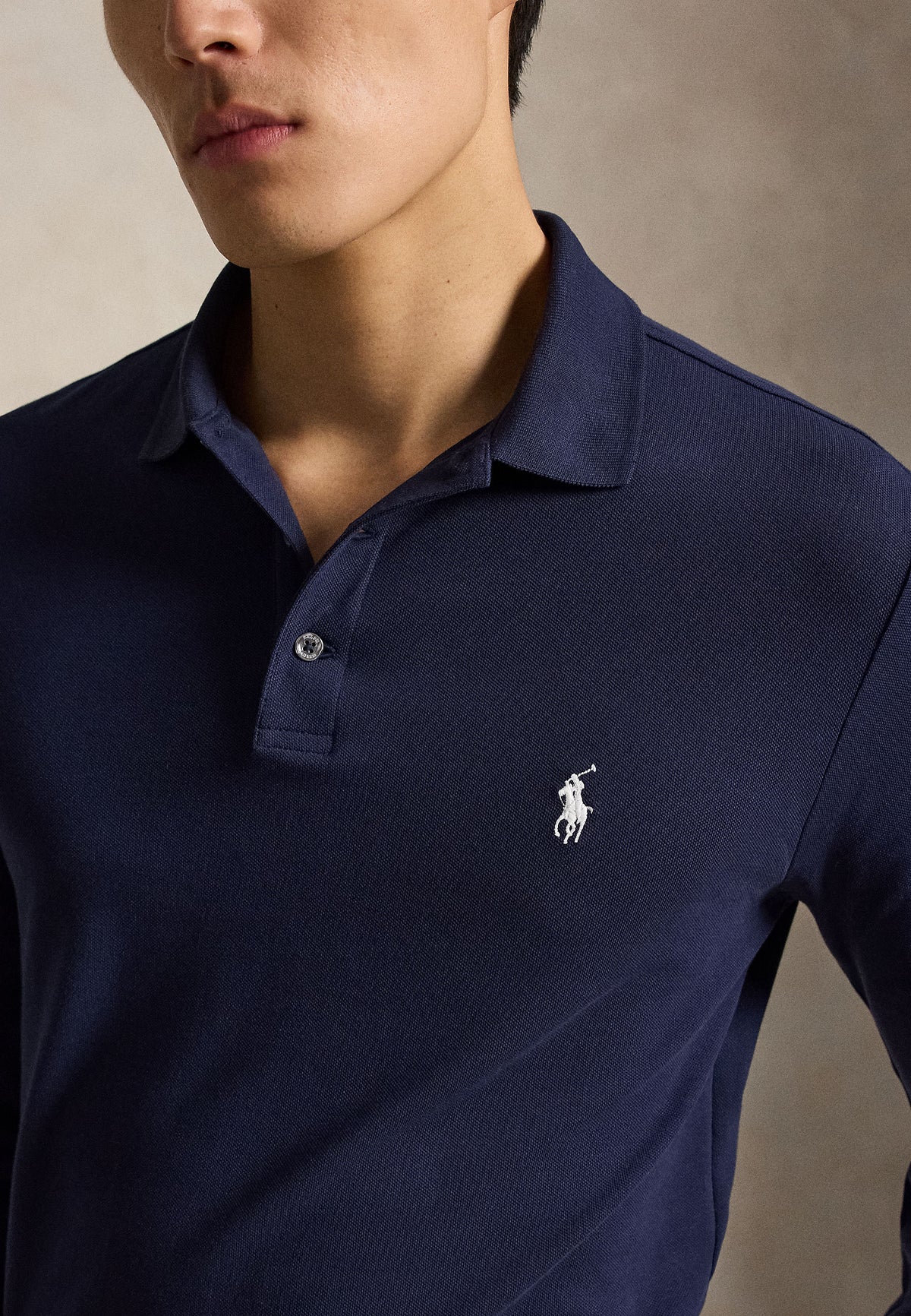 Polo manches longues en coton doux