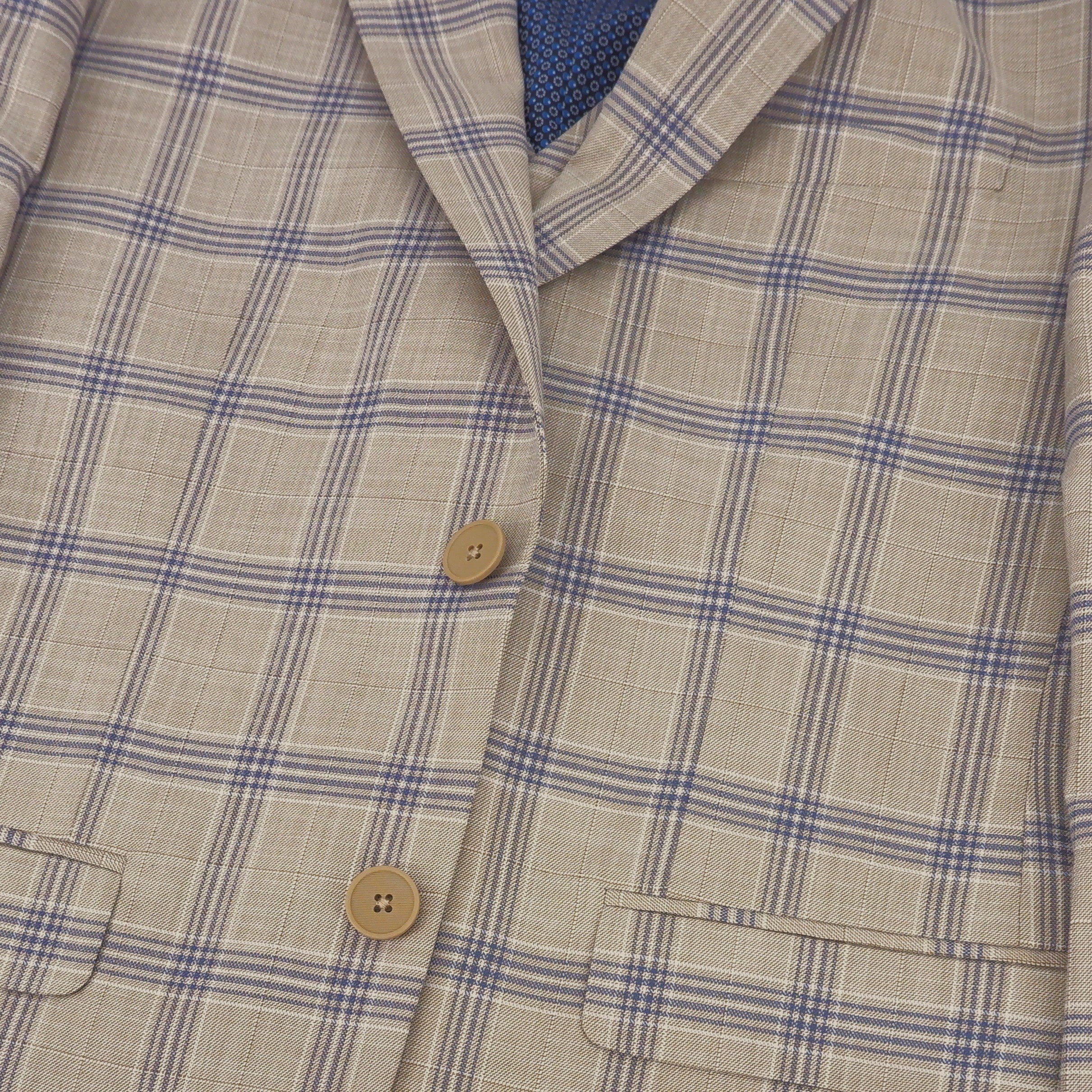 Complet trois pièces beige et bleu