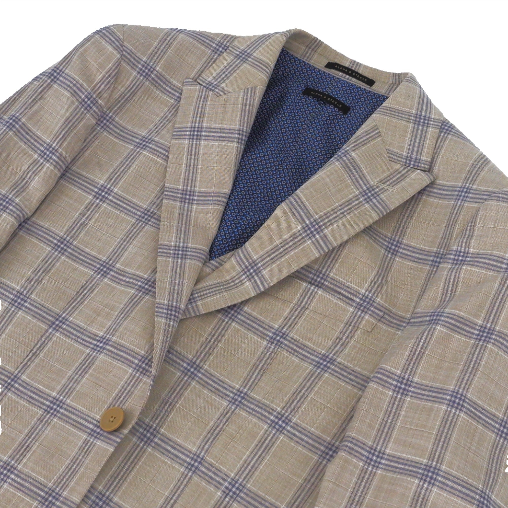 Complet trois pièces beige et bleu