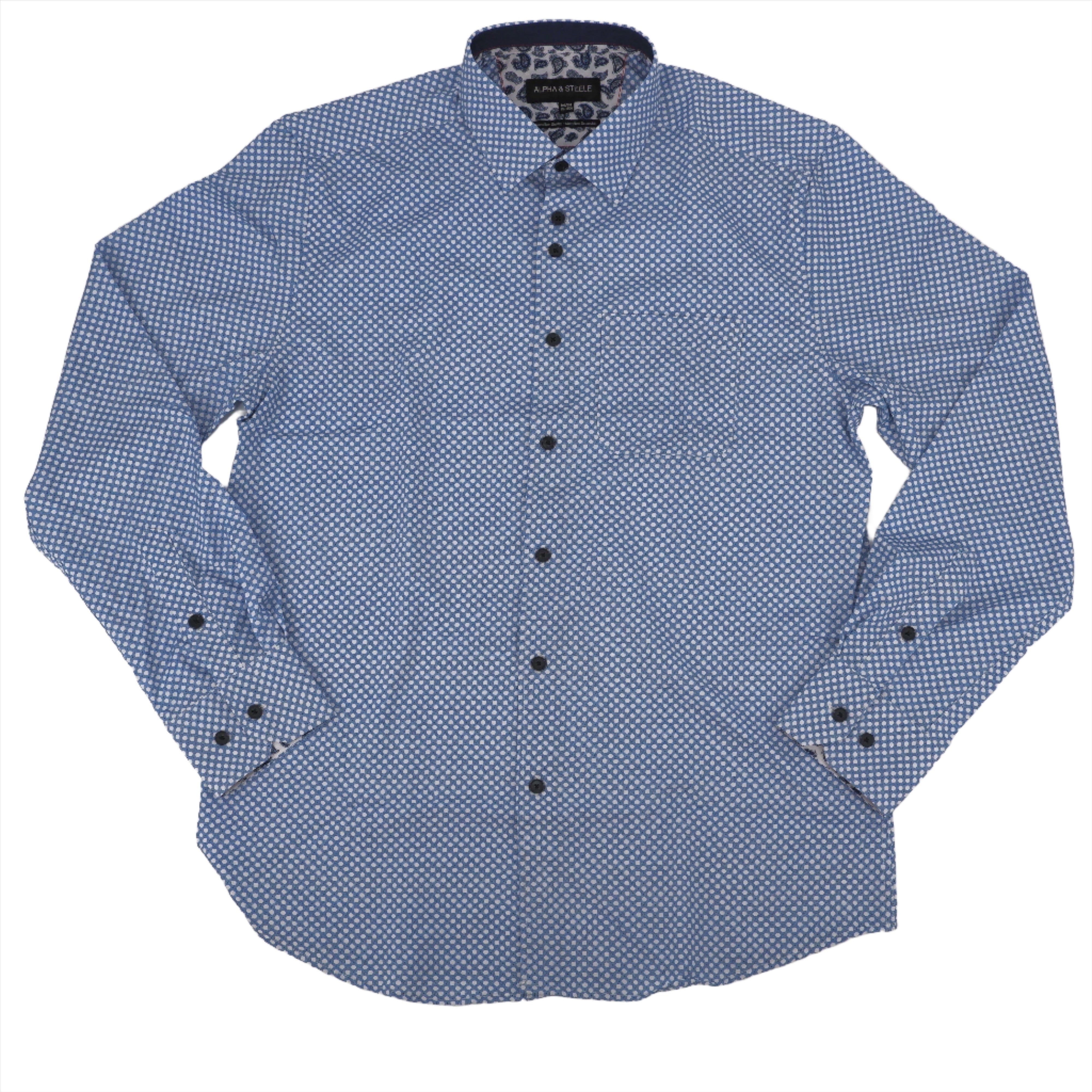 Chemise extensible à motifs bleu