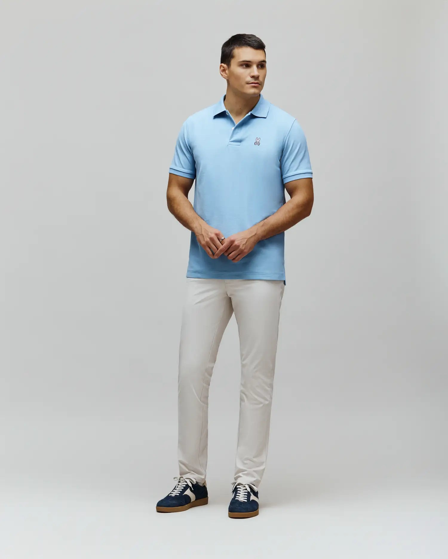 Polo en piqué classique bleu pâle