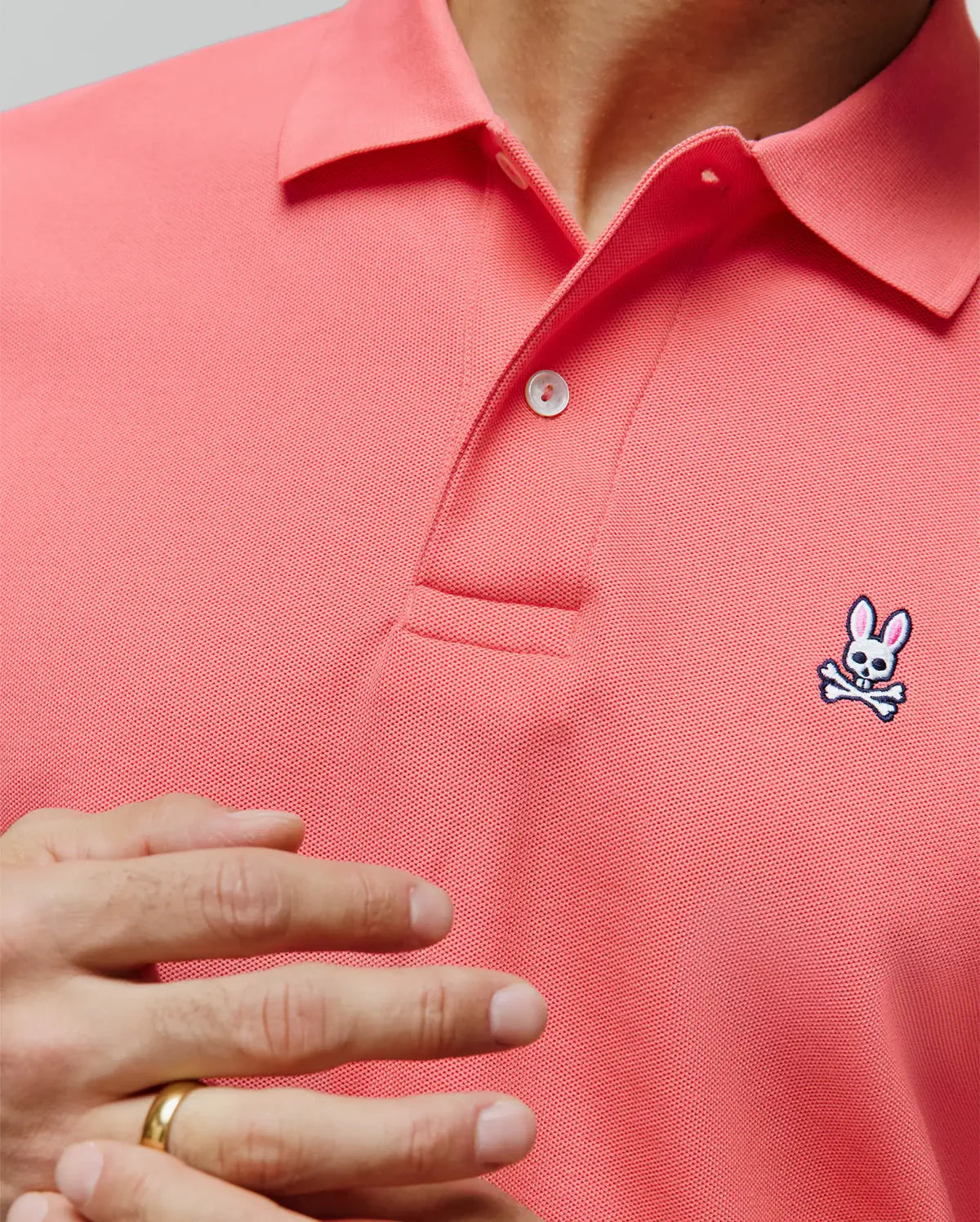 Polo classique en coton Pima rose Sunkiss