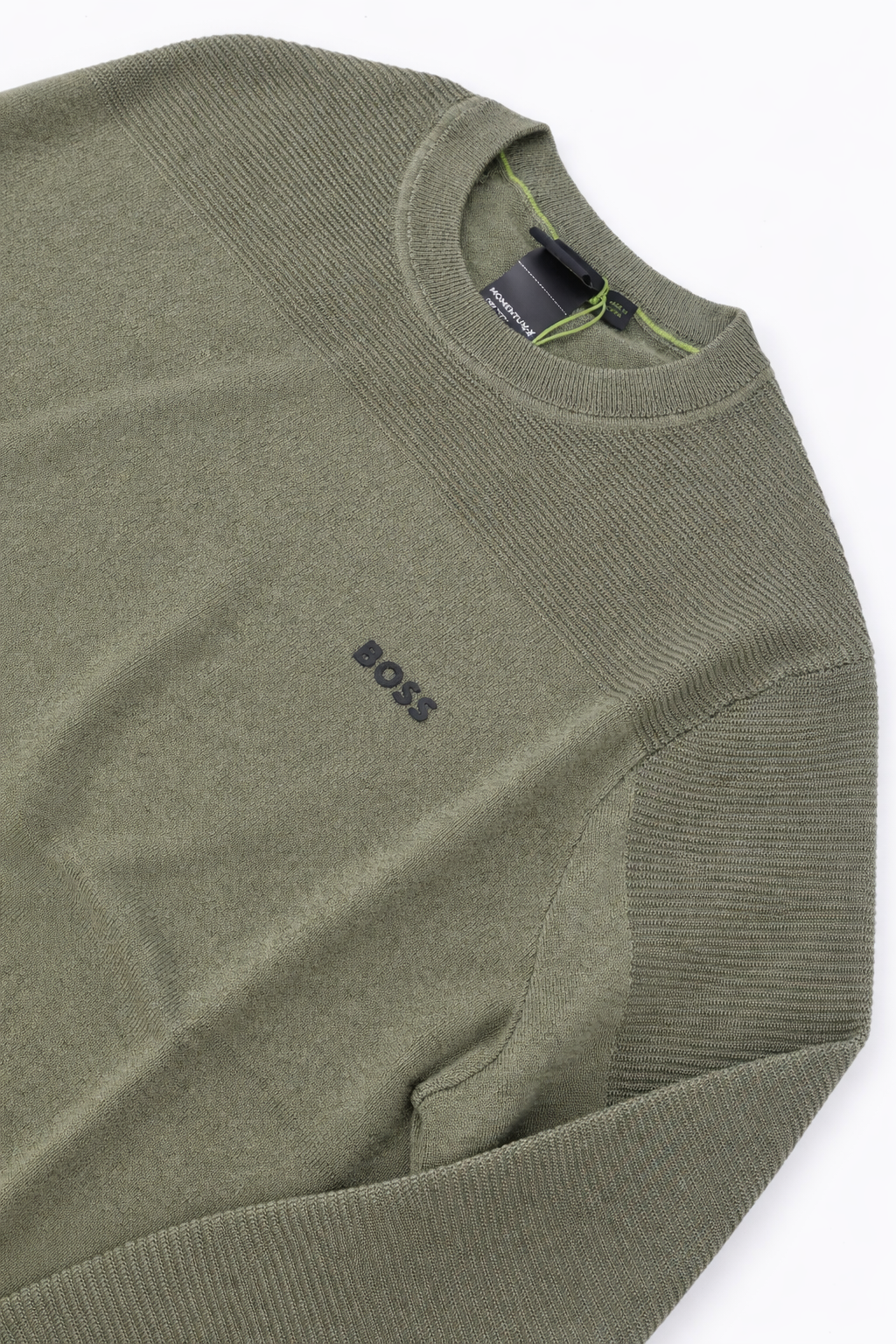 Chandail col rond vert kaki