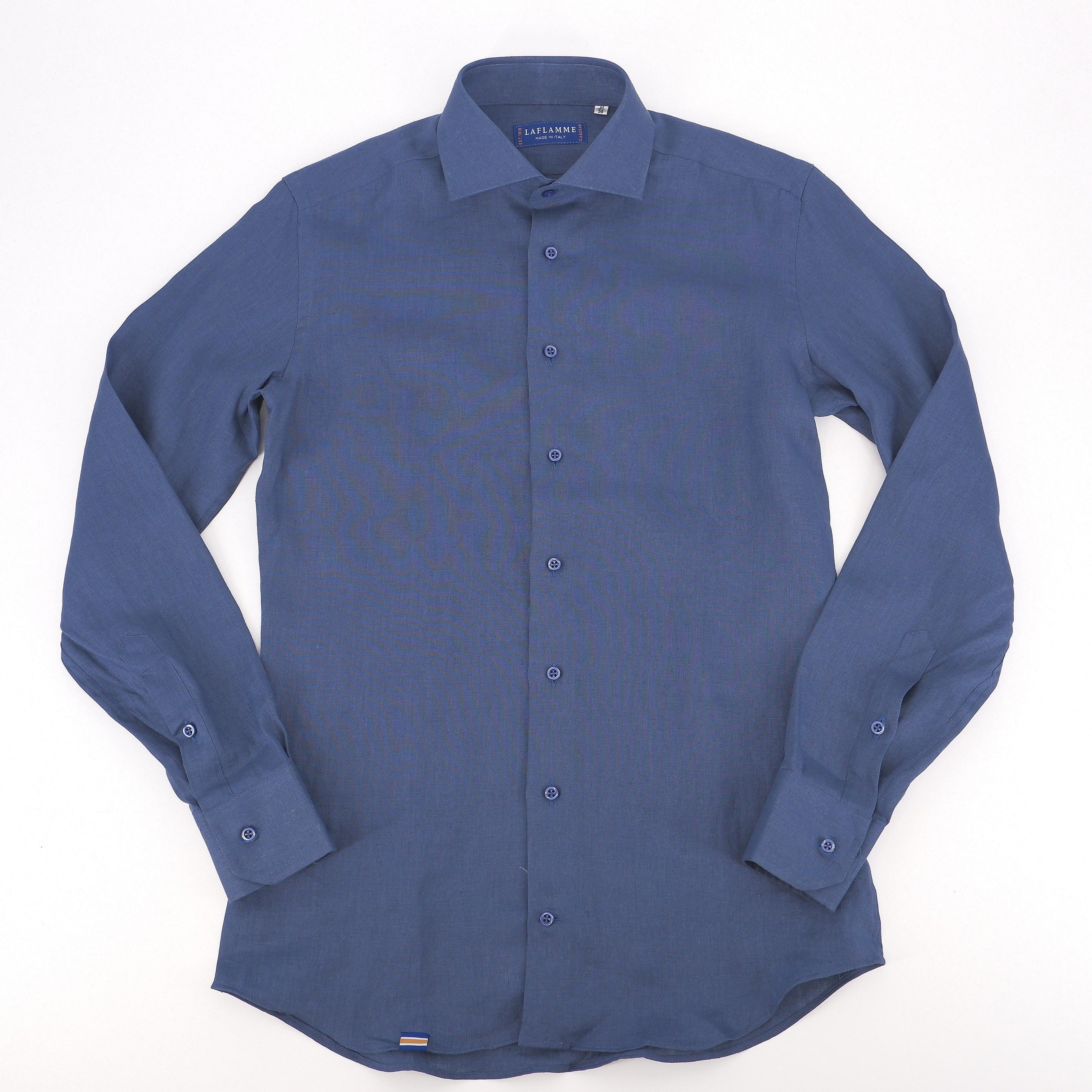 Chemise perennial en lin bleu