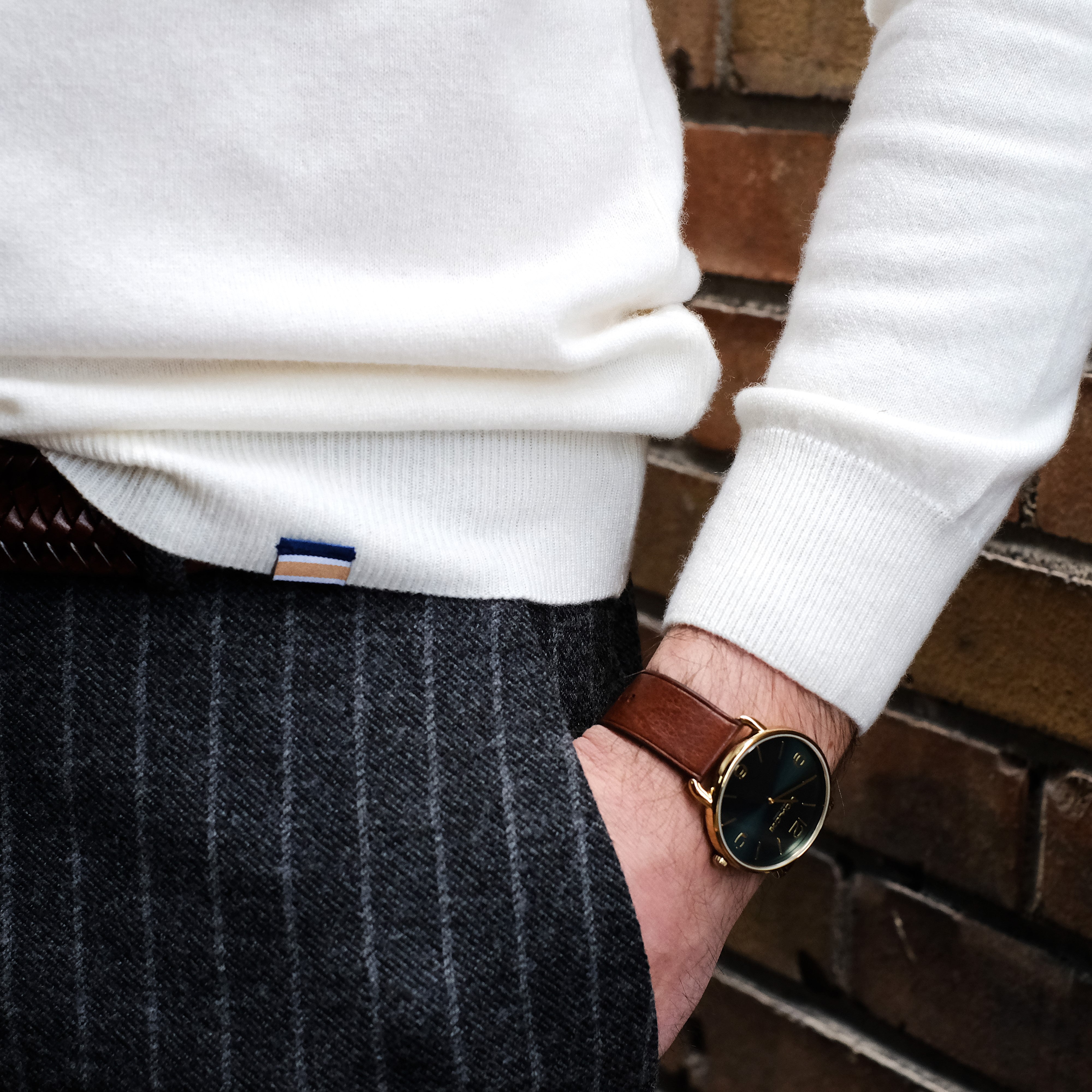 Pull James en laine et cachemire crème