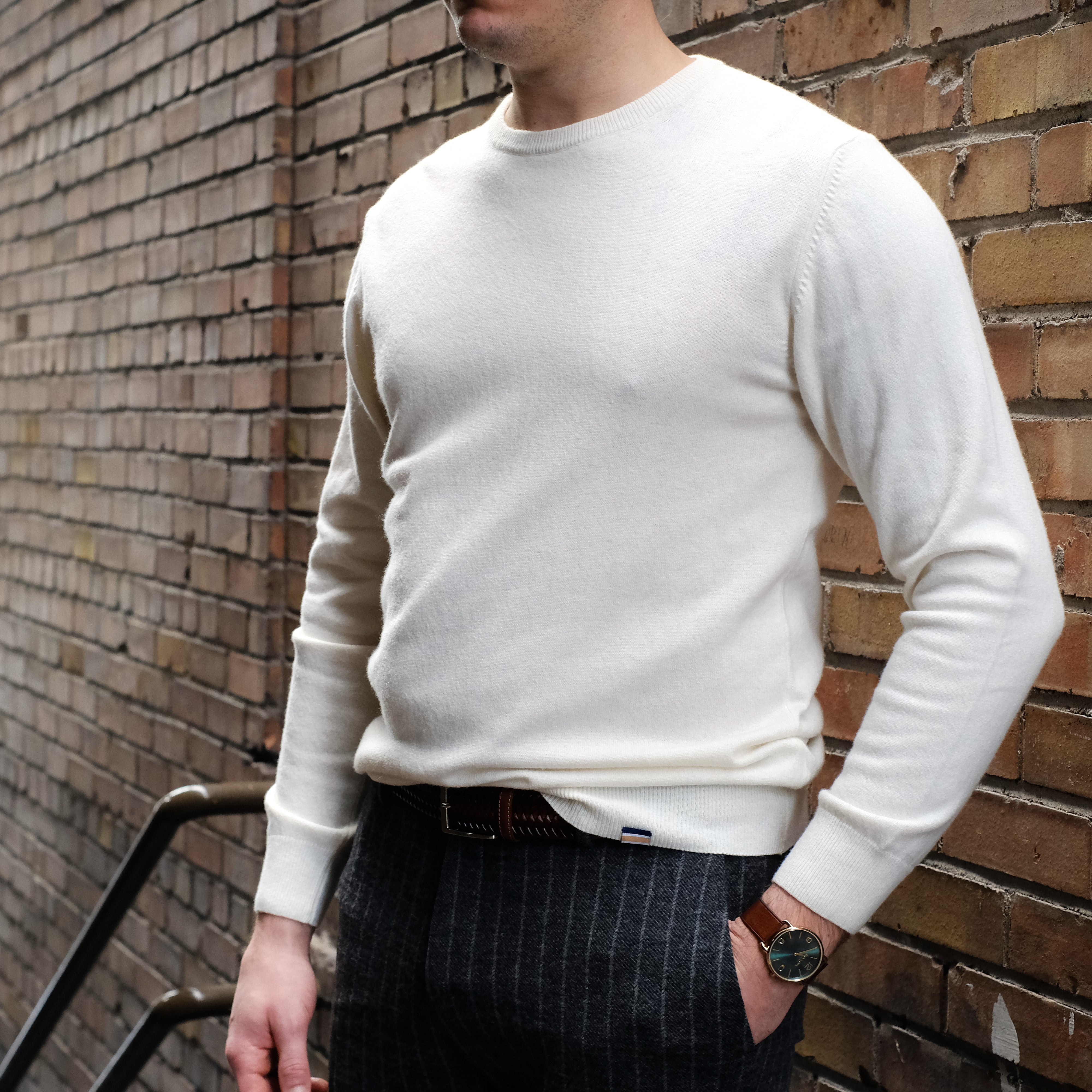 Pull James en laine et cachemire crème