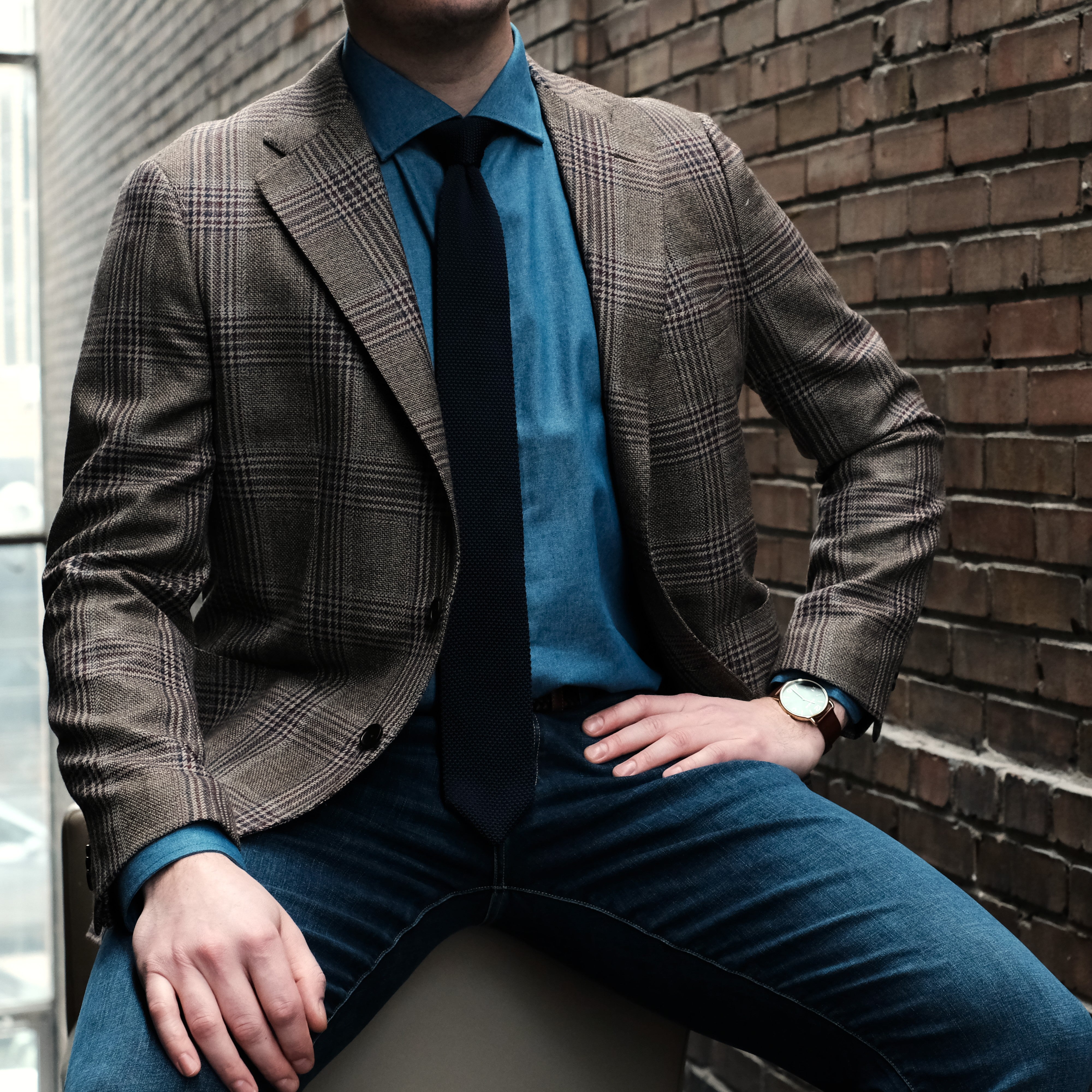 Cravate tricotée (Knit Tie) Marine