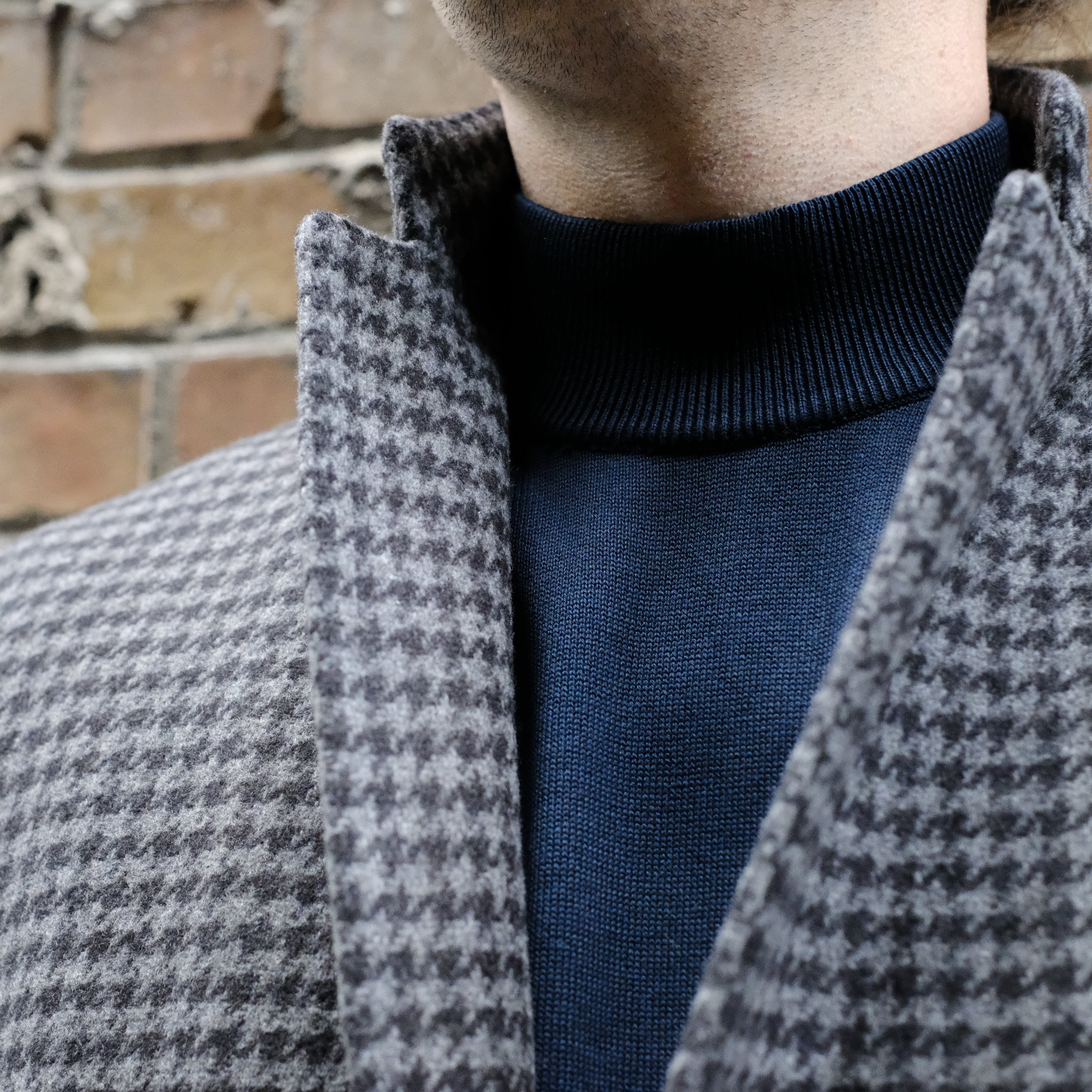 Pull James à col mock et cachemire marine