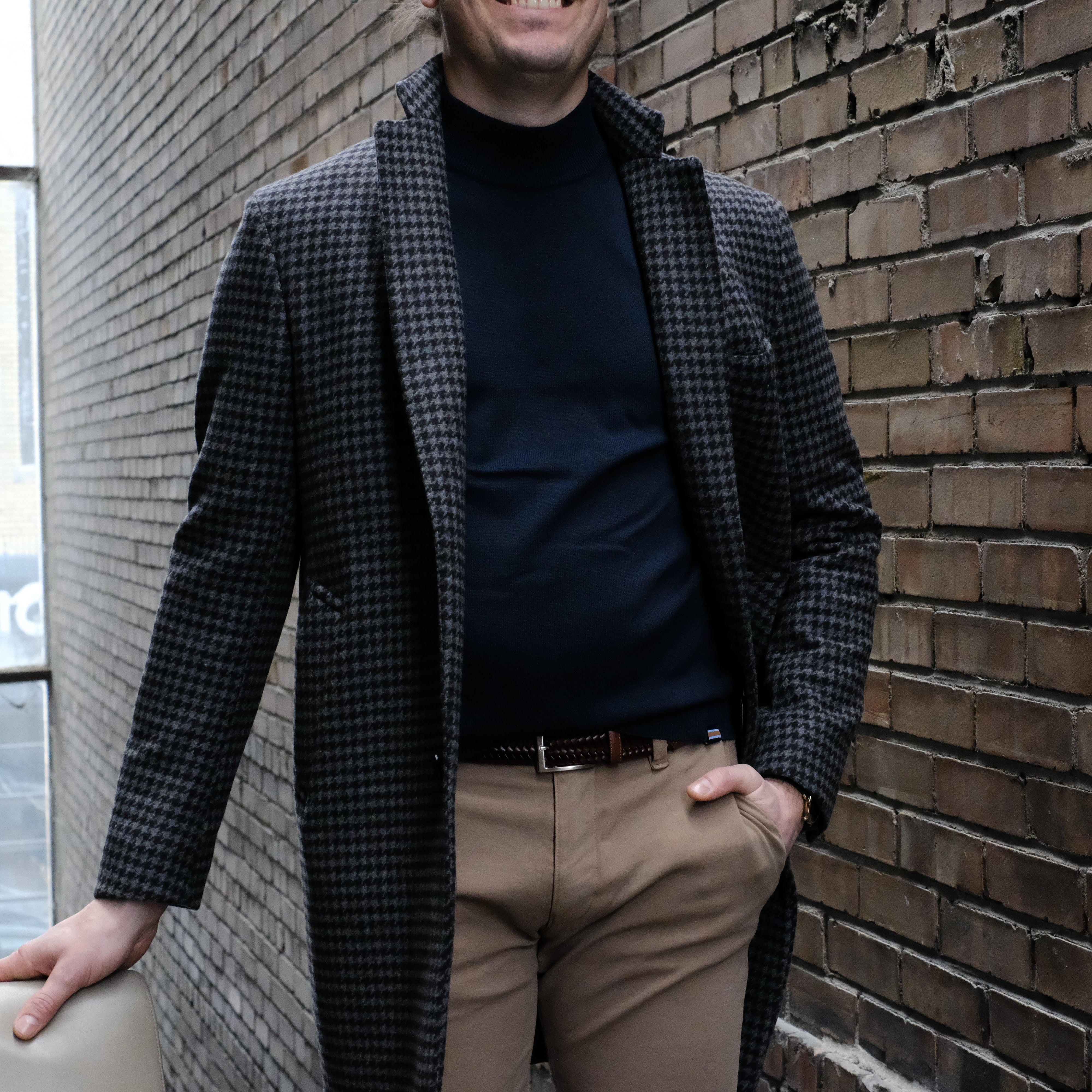 Pull James à col mock et cachemire marine