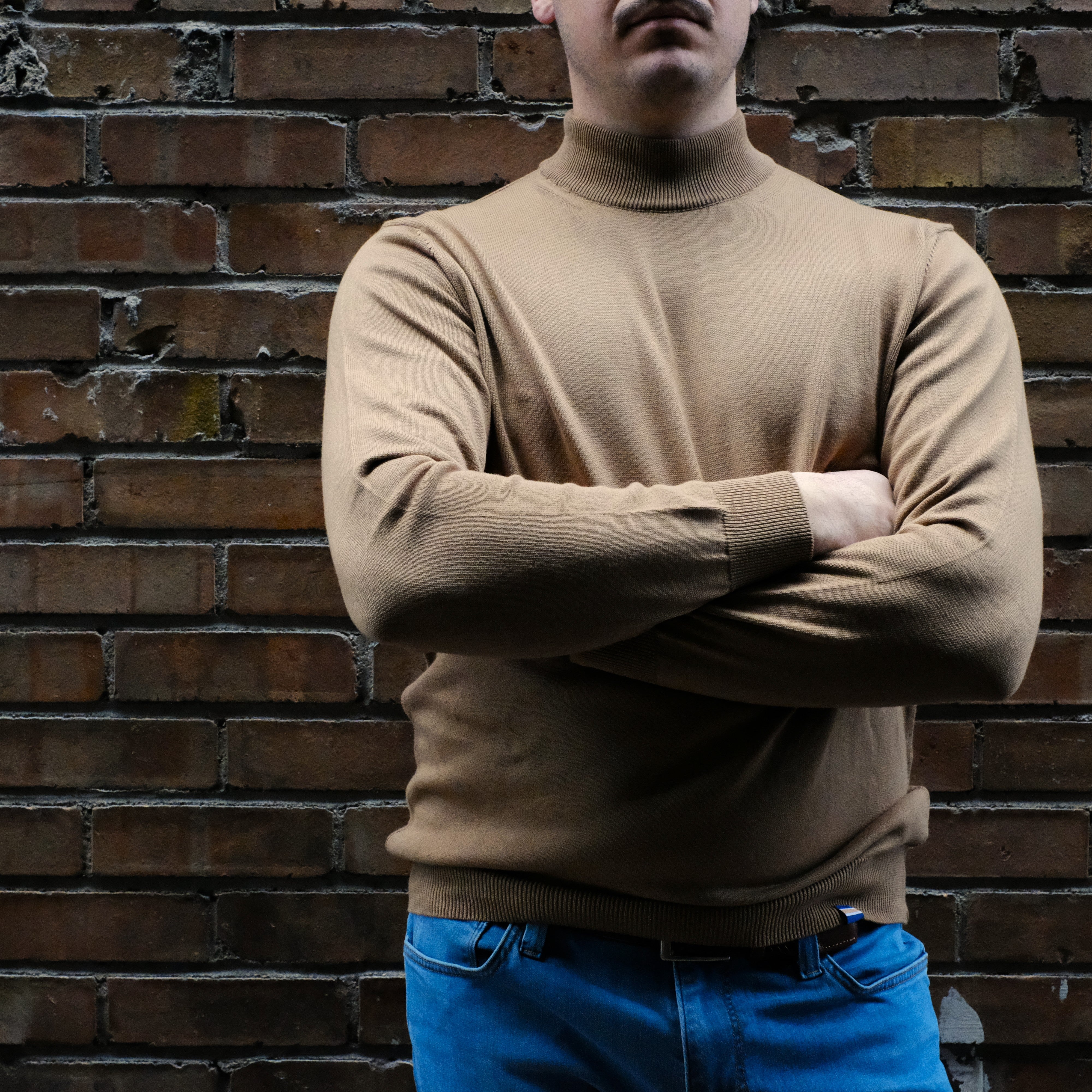 Pull col mock en coton cachemire