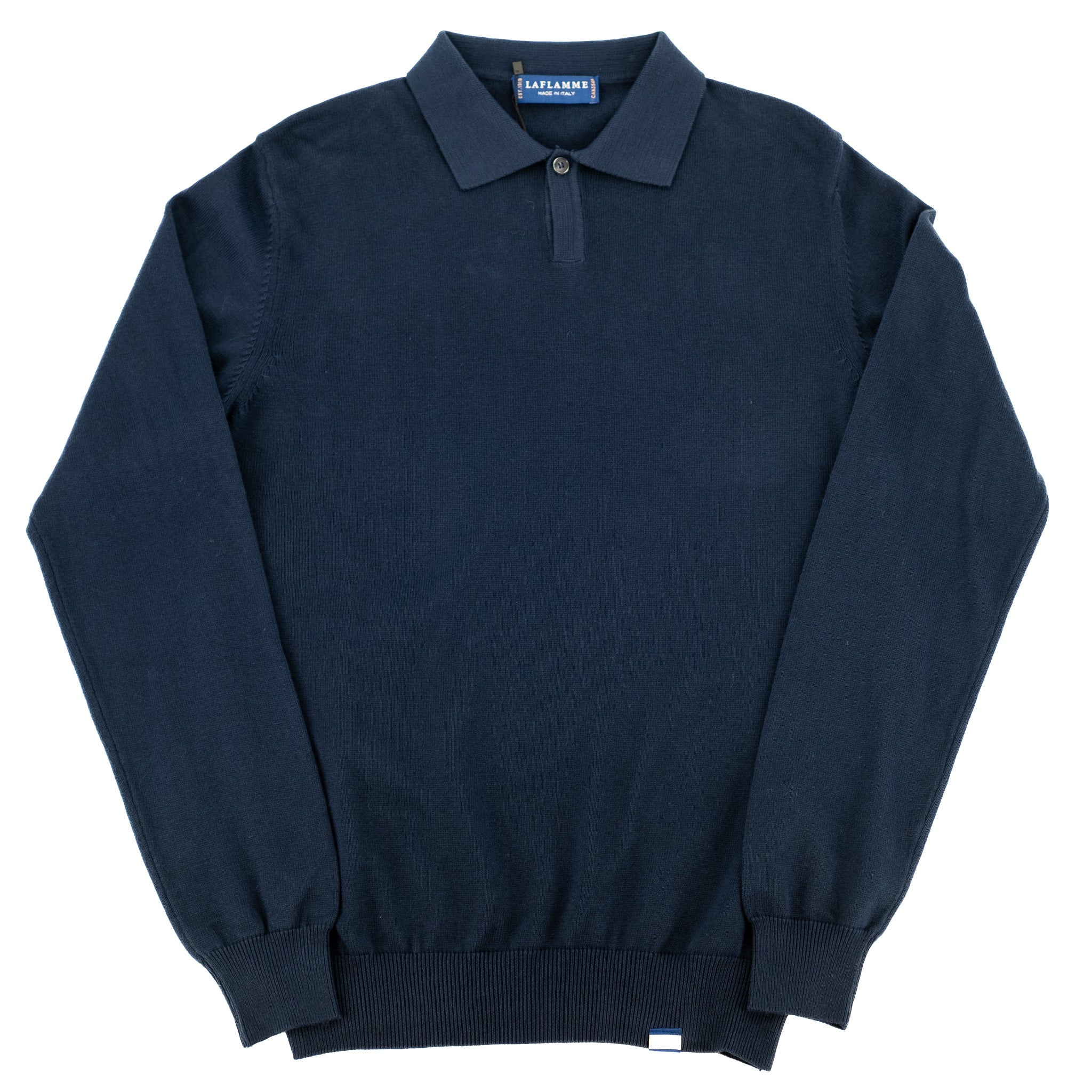 Polo Maurice en coton et cachemire marine