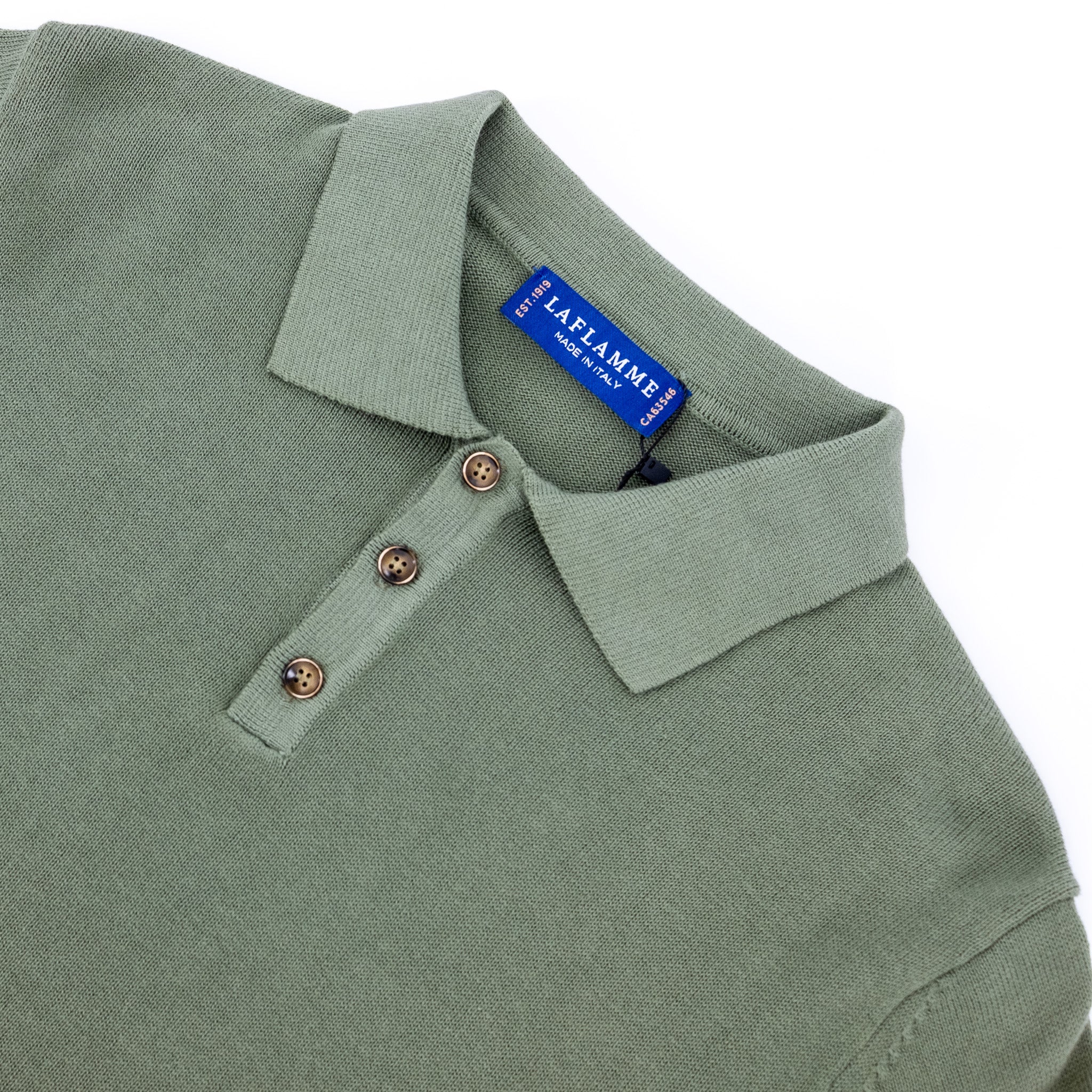 Polo Maurice en coton et cachemire vert