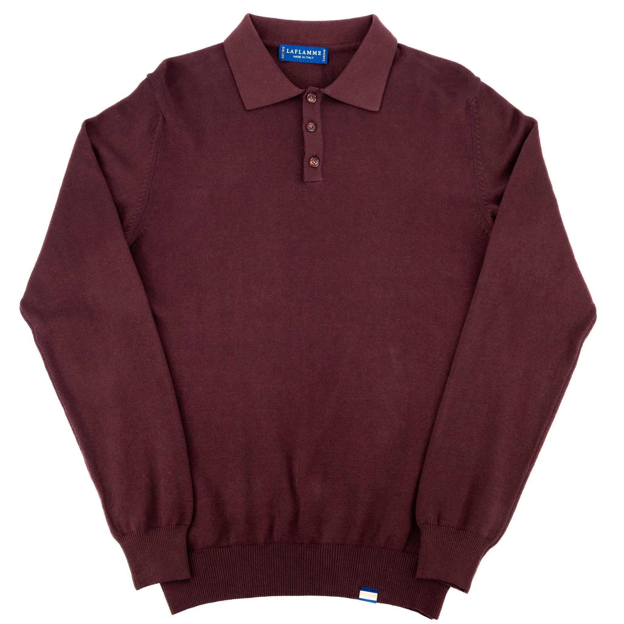 Polo Maurice en coton et cachemire bordeaux