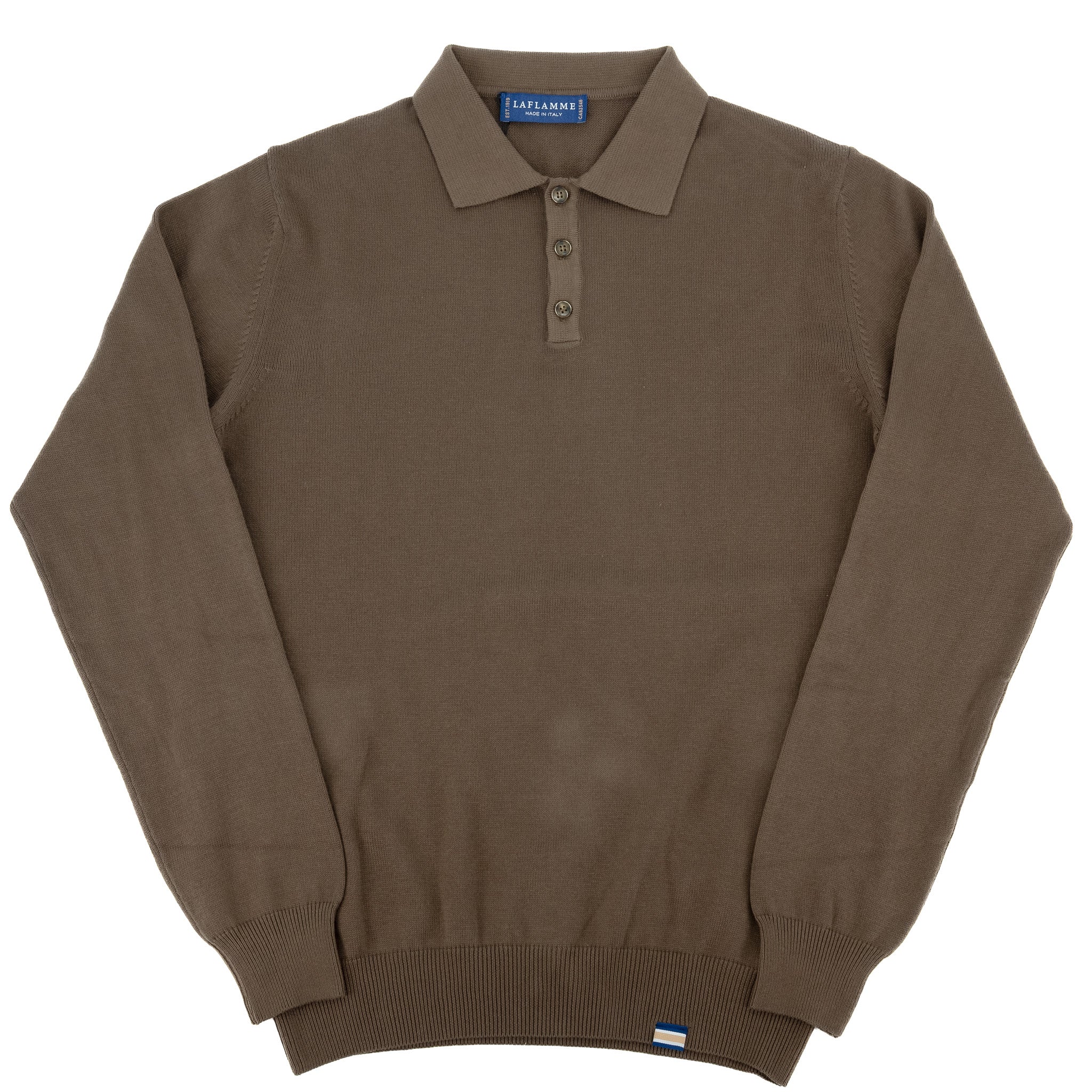 Polo Maurice en coton et cachemire tabac